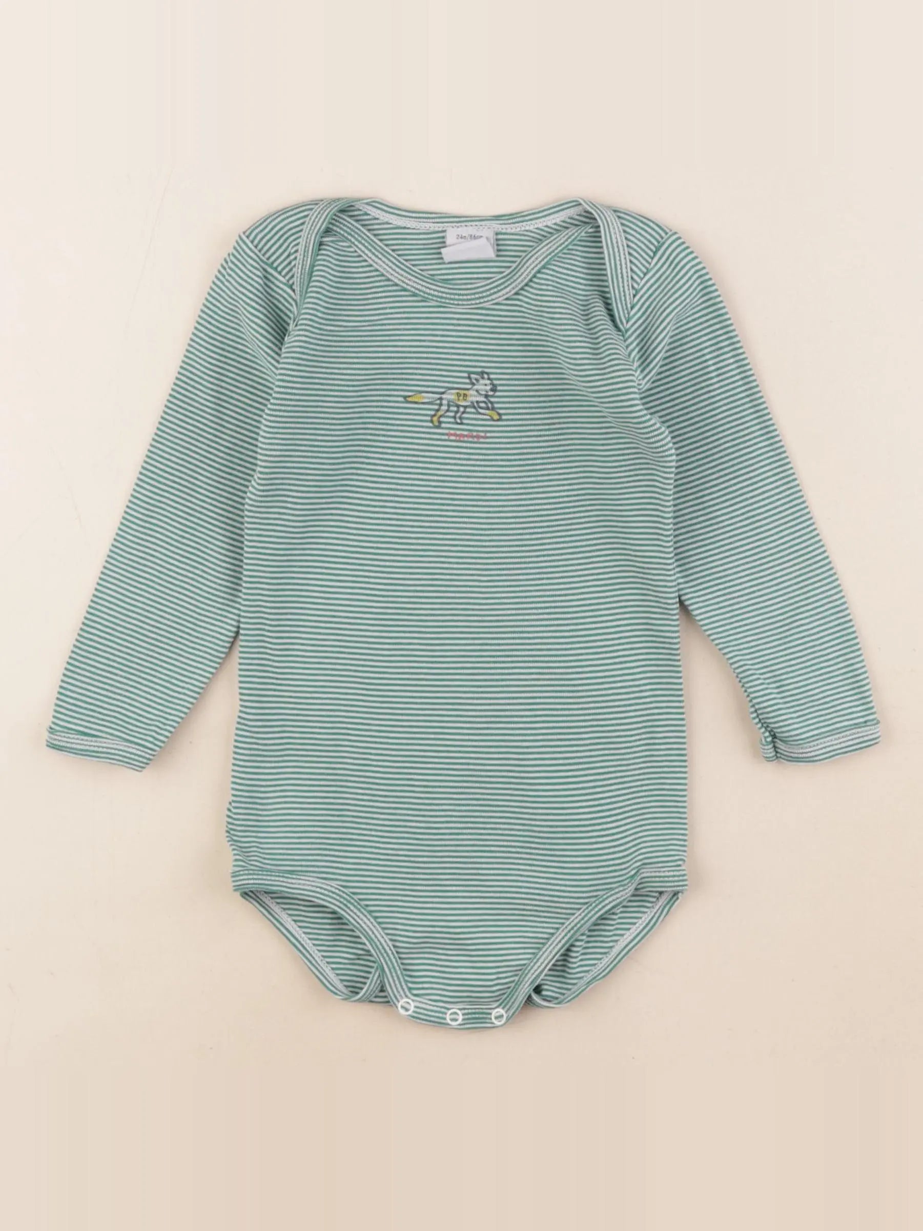Petit Bateau - body vert - 24 mois
