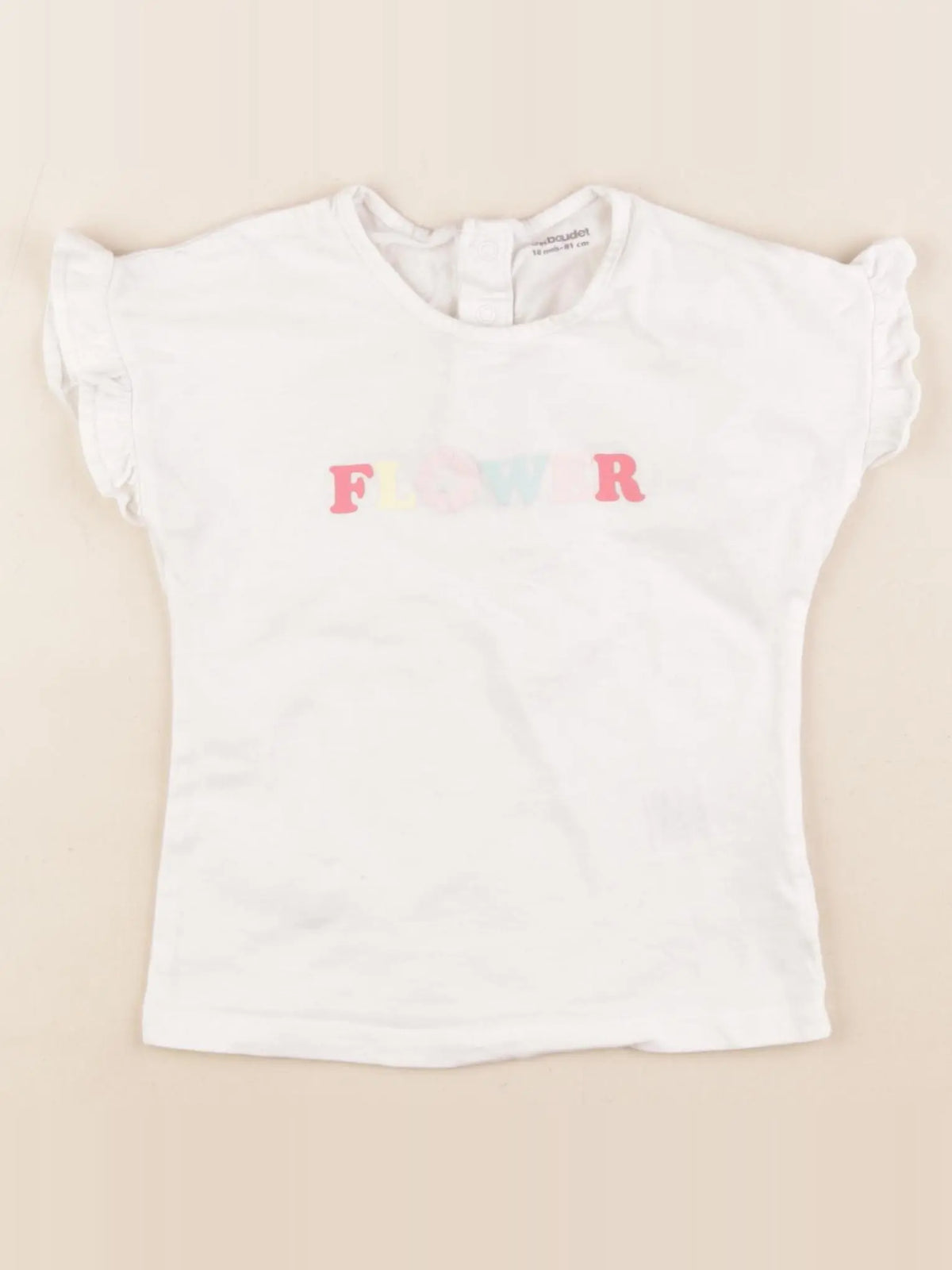 Vertbaudet - tee-shirt beige - 18 mois
