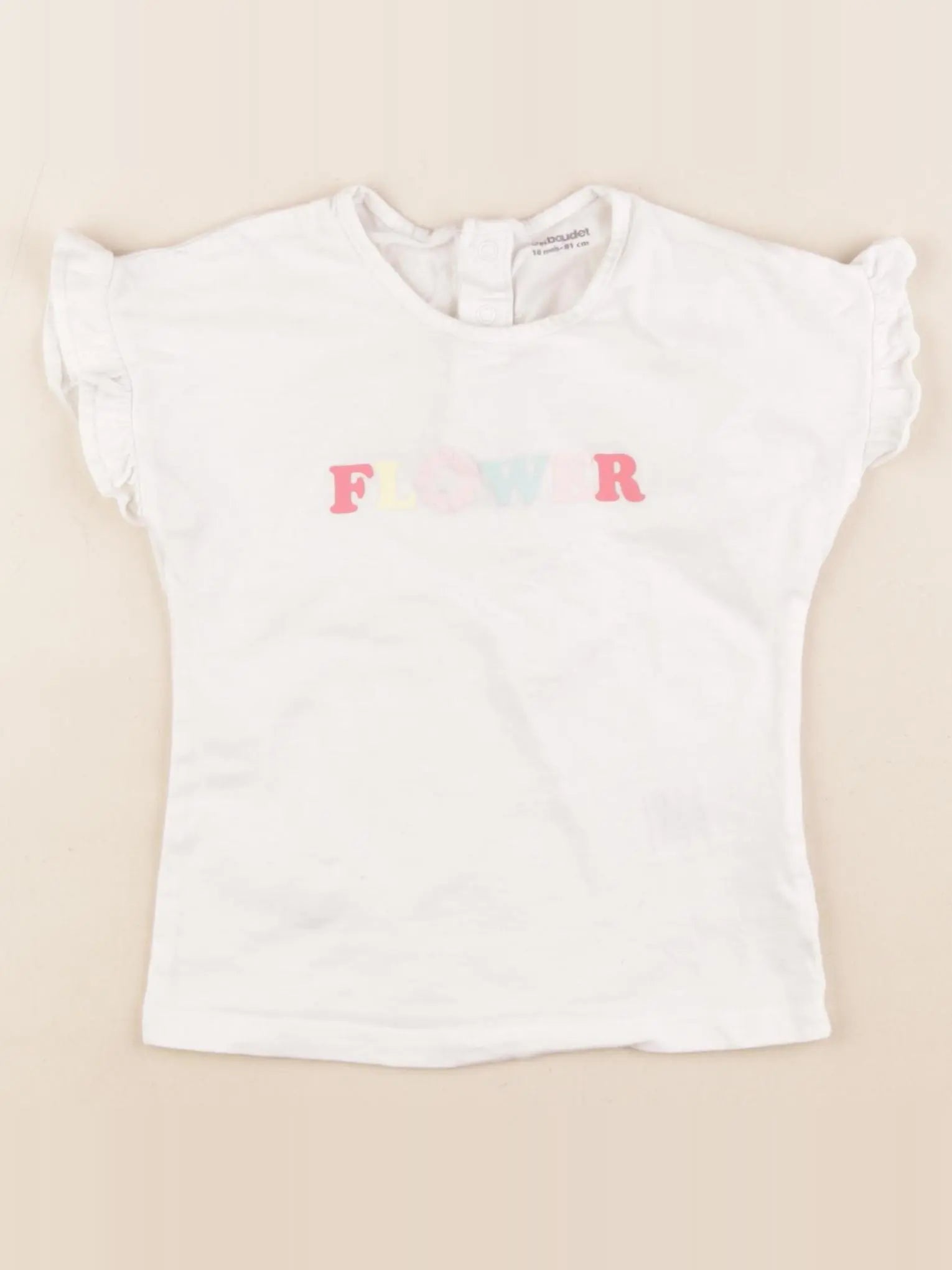 Vertbaudet - tee-shirt beige - 18 mois