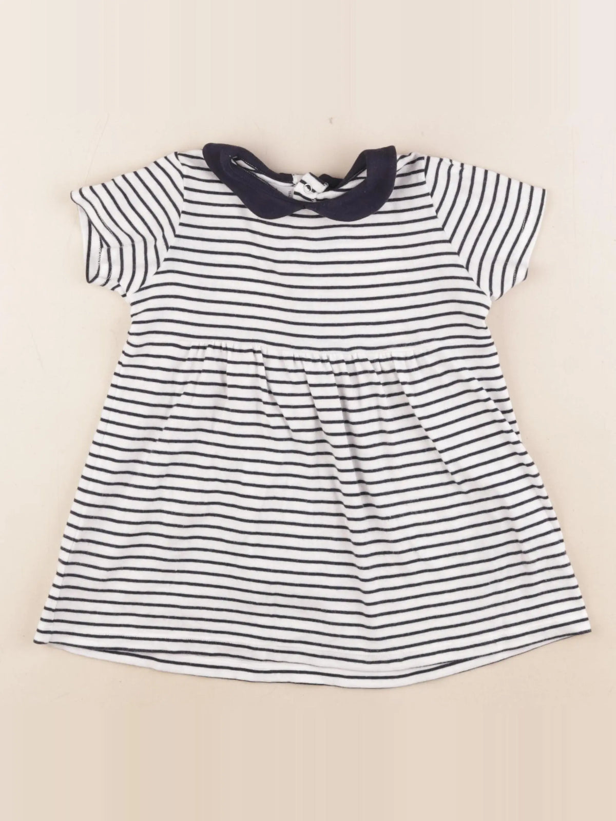 Petit Bateau - robe bleu, blanc - 18 mois