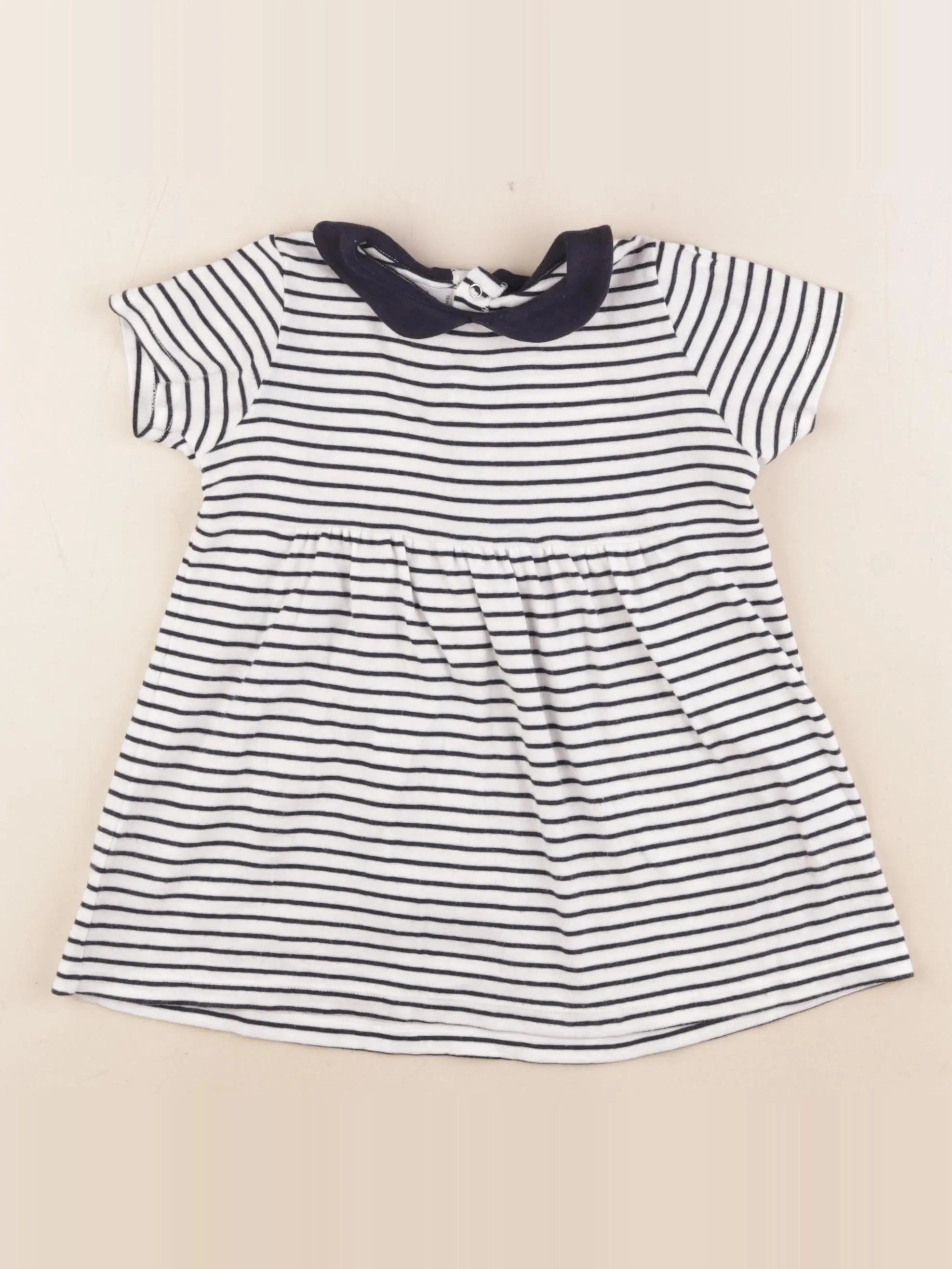 Petit Bateau - robe bleu, blanc - 18 mois