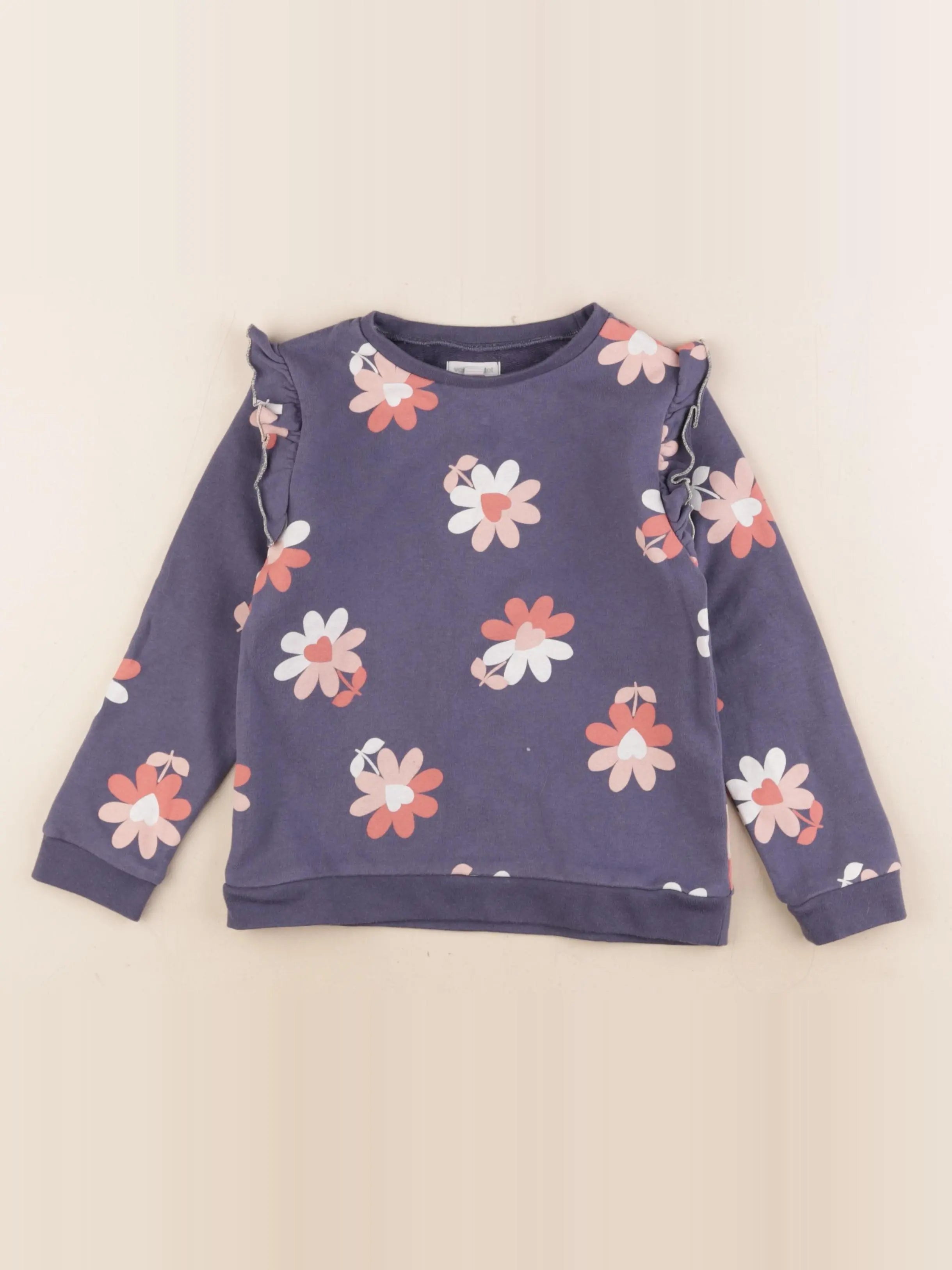 Vertbaudet - sweat bleu - 6 ans