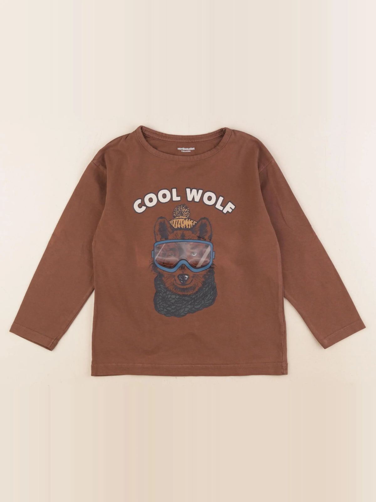 Vertbaudet - tee-shirt marron - 6 ans