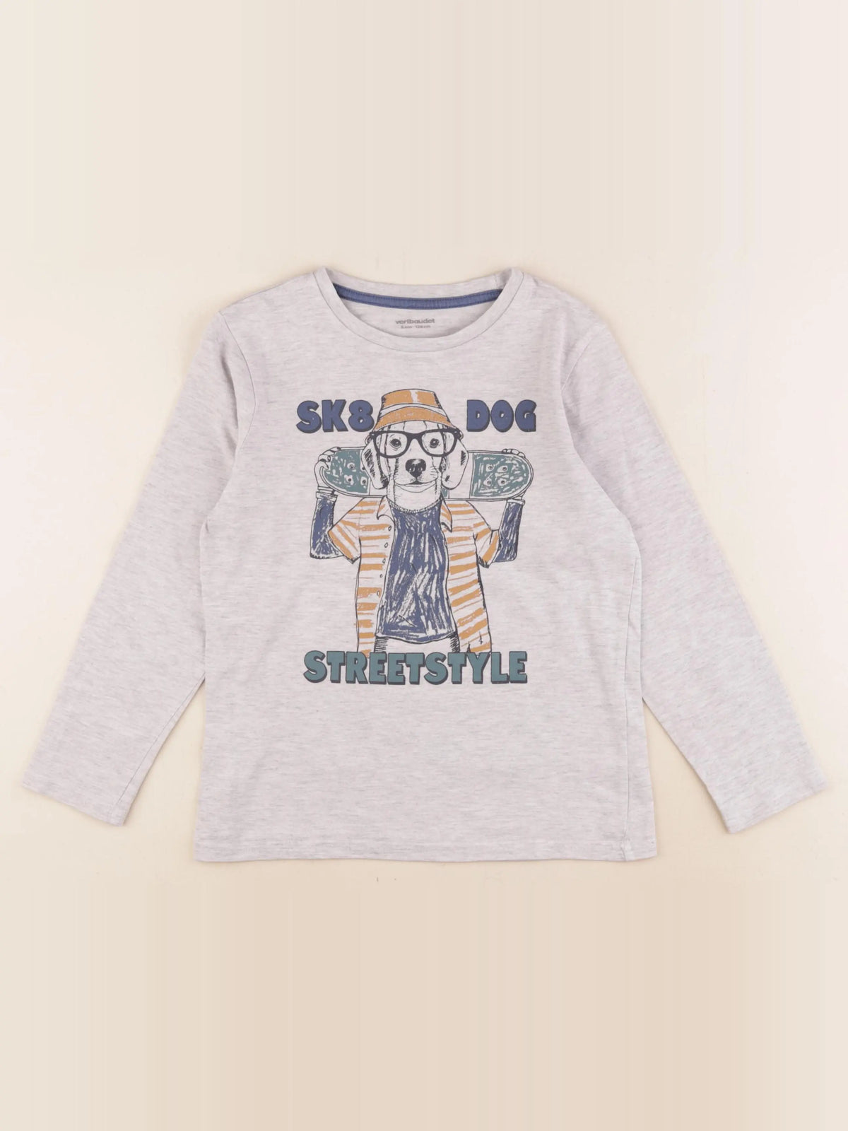 Vertbaudet - tee-shirt gris - 8 ans