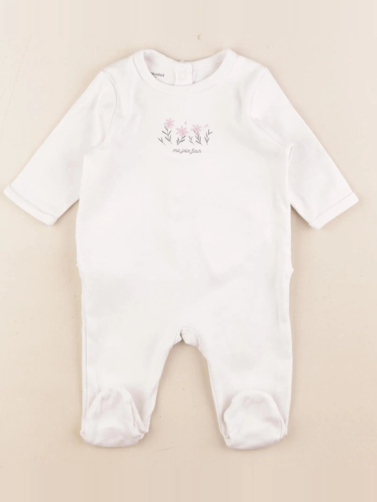 Vertbaudet - pyjama coton blanc - 3 mois