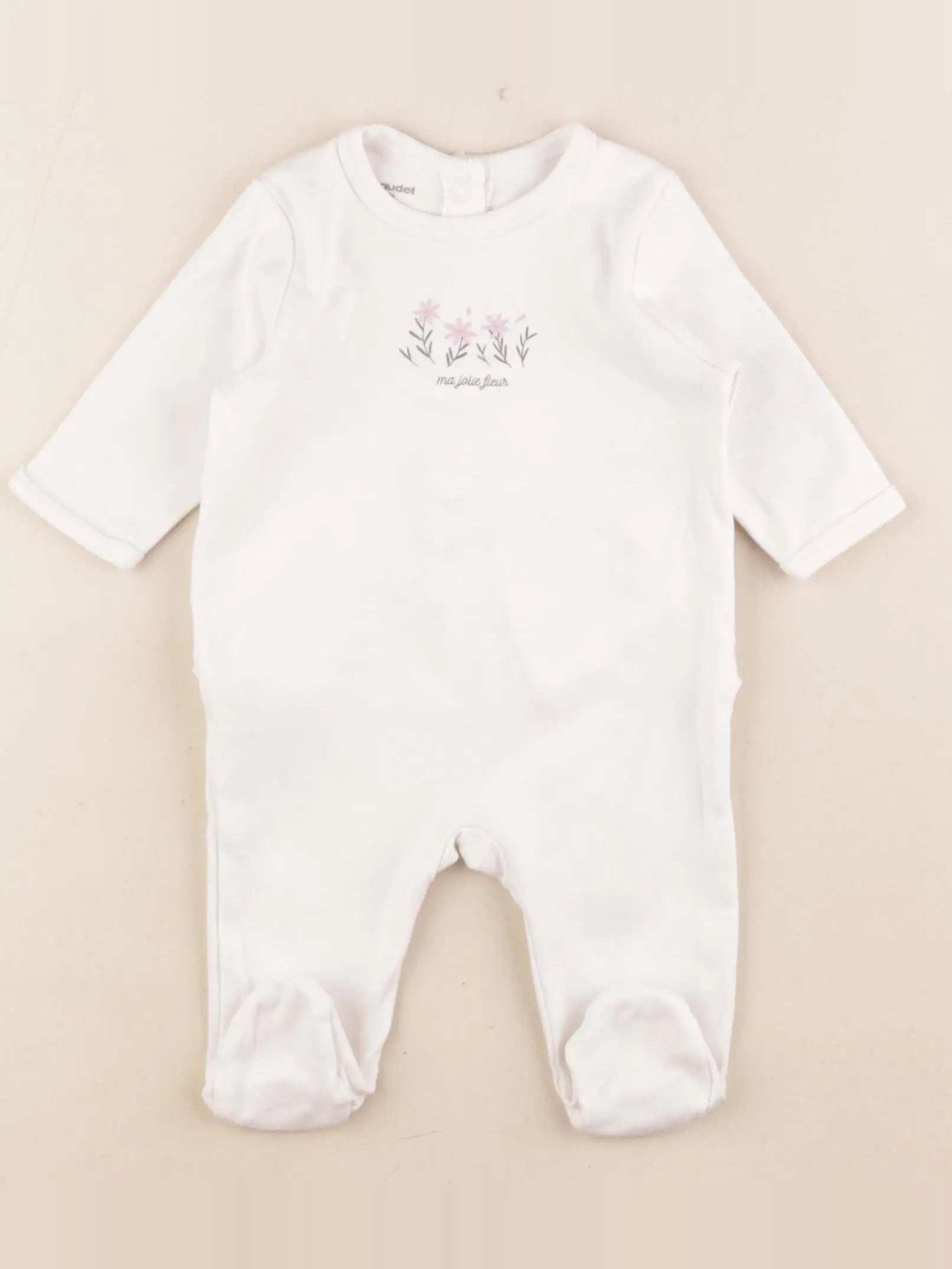 Vertbaudet - pyjama coton blanc - 3 mois