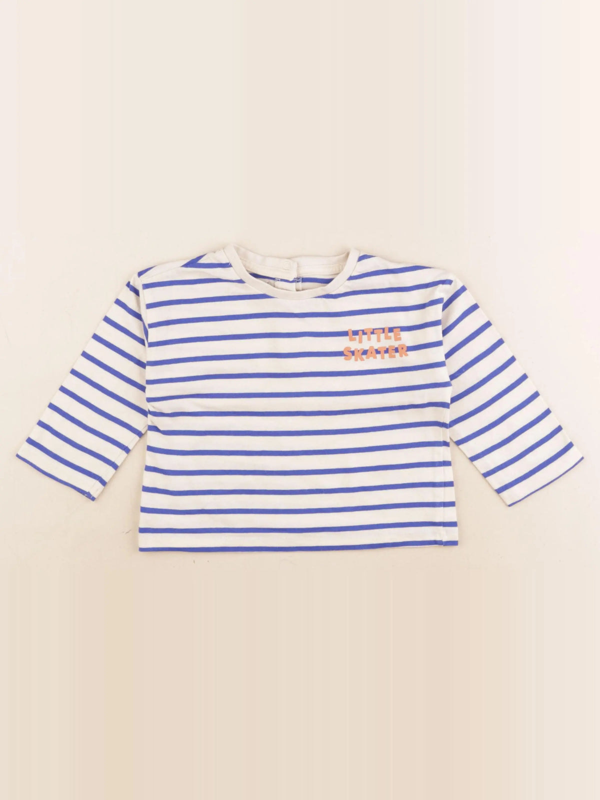 Vertbaudet - tee-shirt bleu, beige - 18 mois
