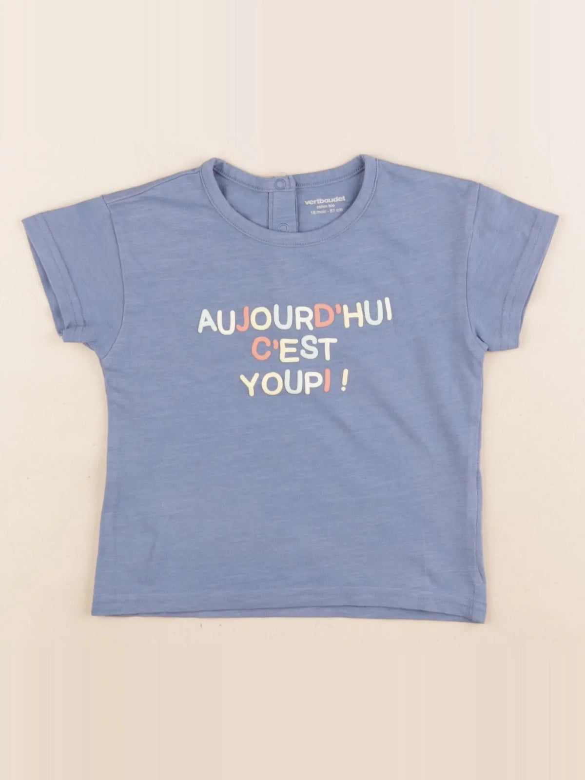 Vertbaudet - tee-shirt bleu - 18 mois