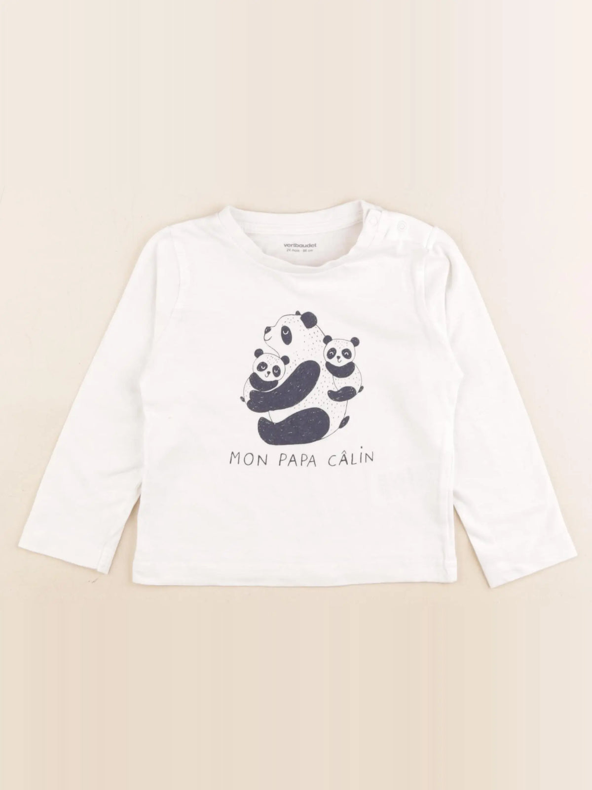 Vertbaudet - tee-shirt blanc - 24 mois