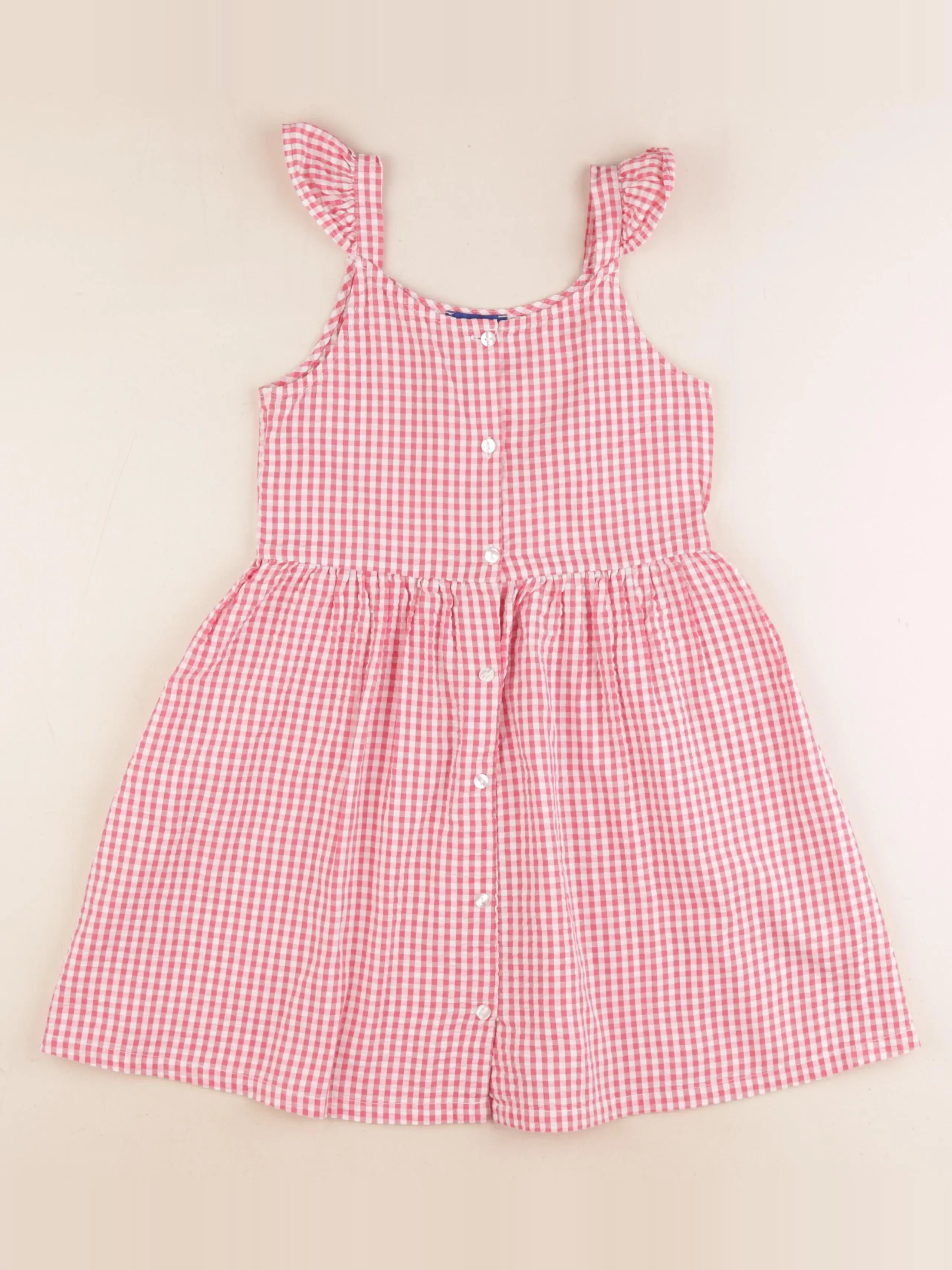 Okaidi - robe blanc, rose - 8 ans