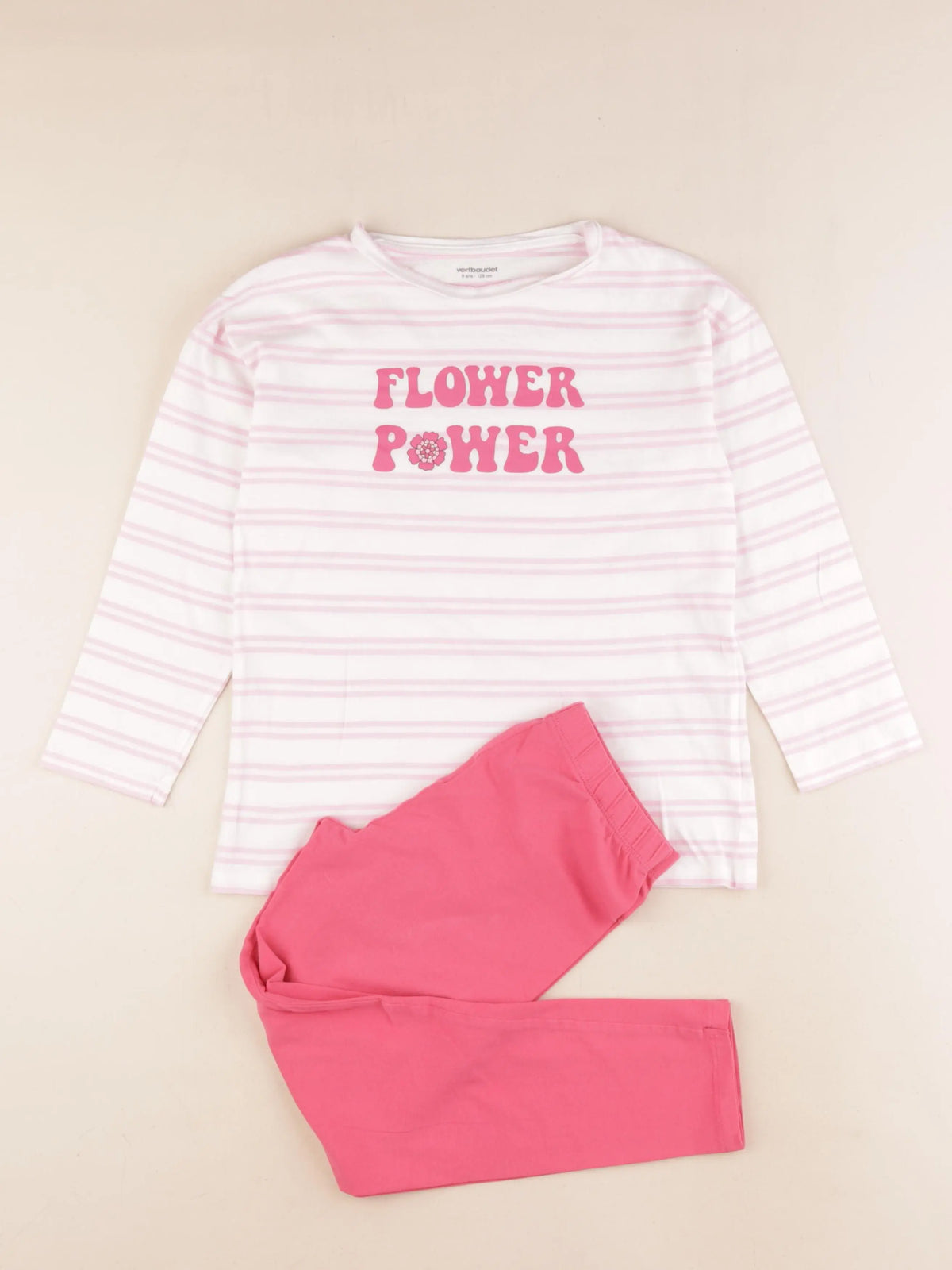 Vertbaudet - pyjama coton rose - 8 ans