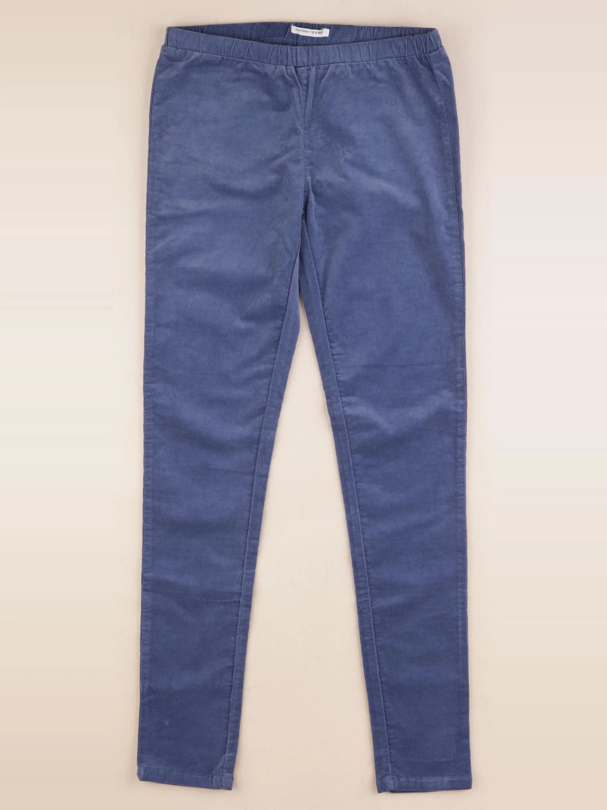 Monoprix - jegging velours bleu - 12 ans