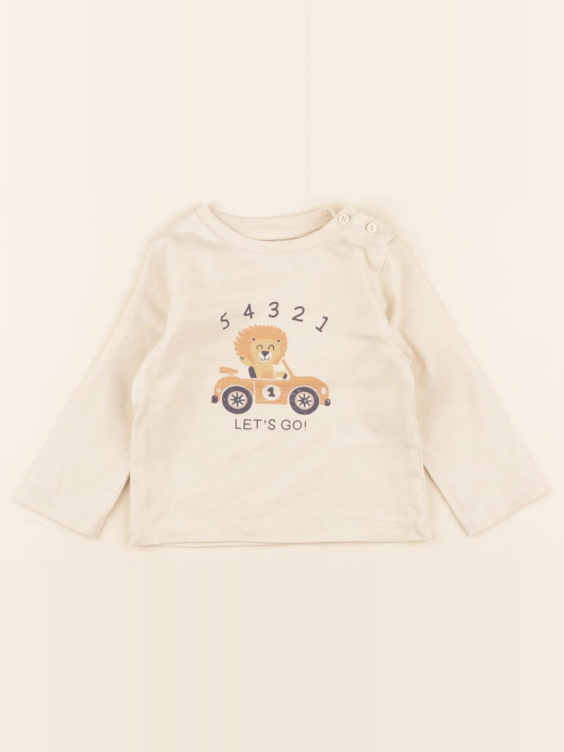 Vertbaudet - tee-shirt beige - 9 mois
