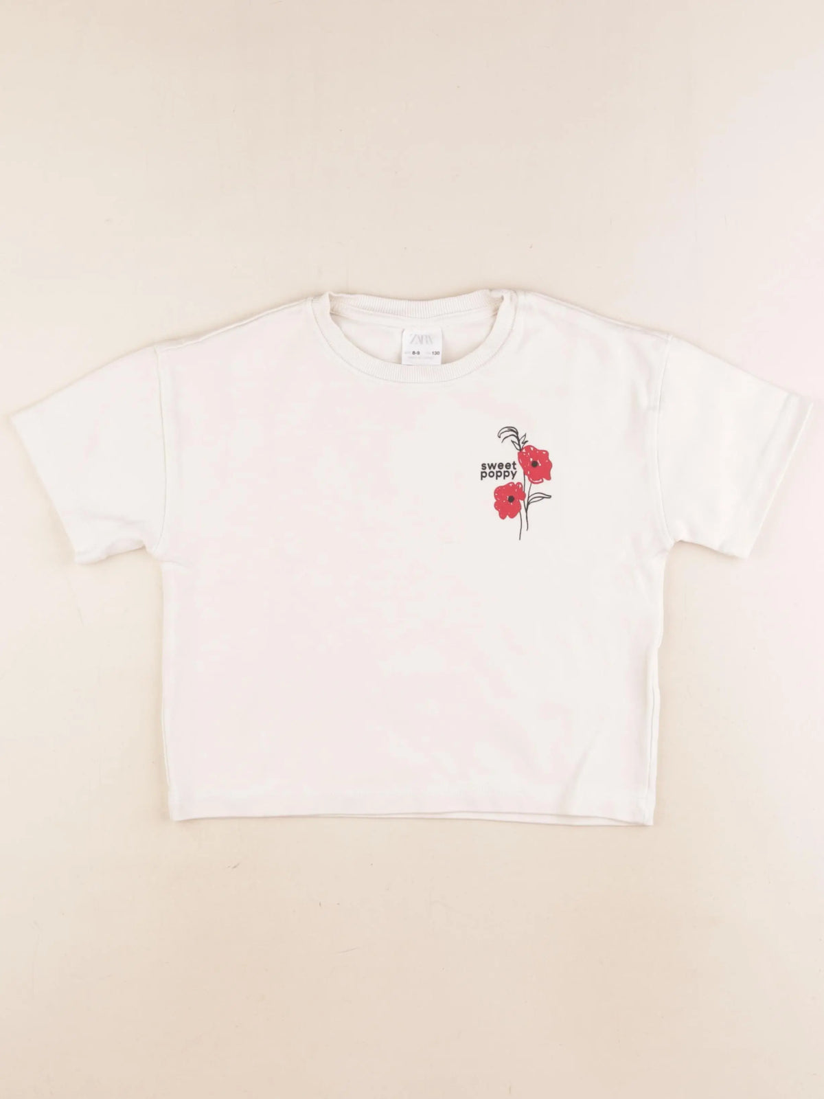 Zara - tee-shirt imprimé au dos beige - 8/9 ans