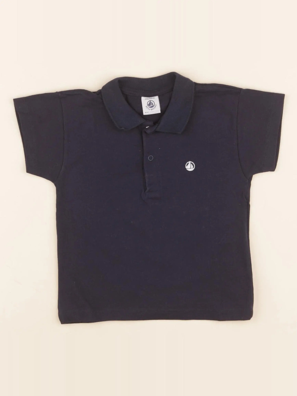 Petit Bateau - polo bleu - 24 mois
