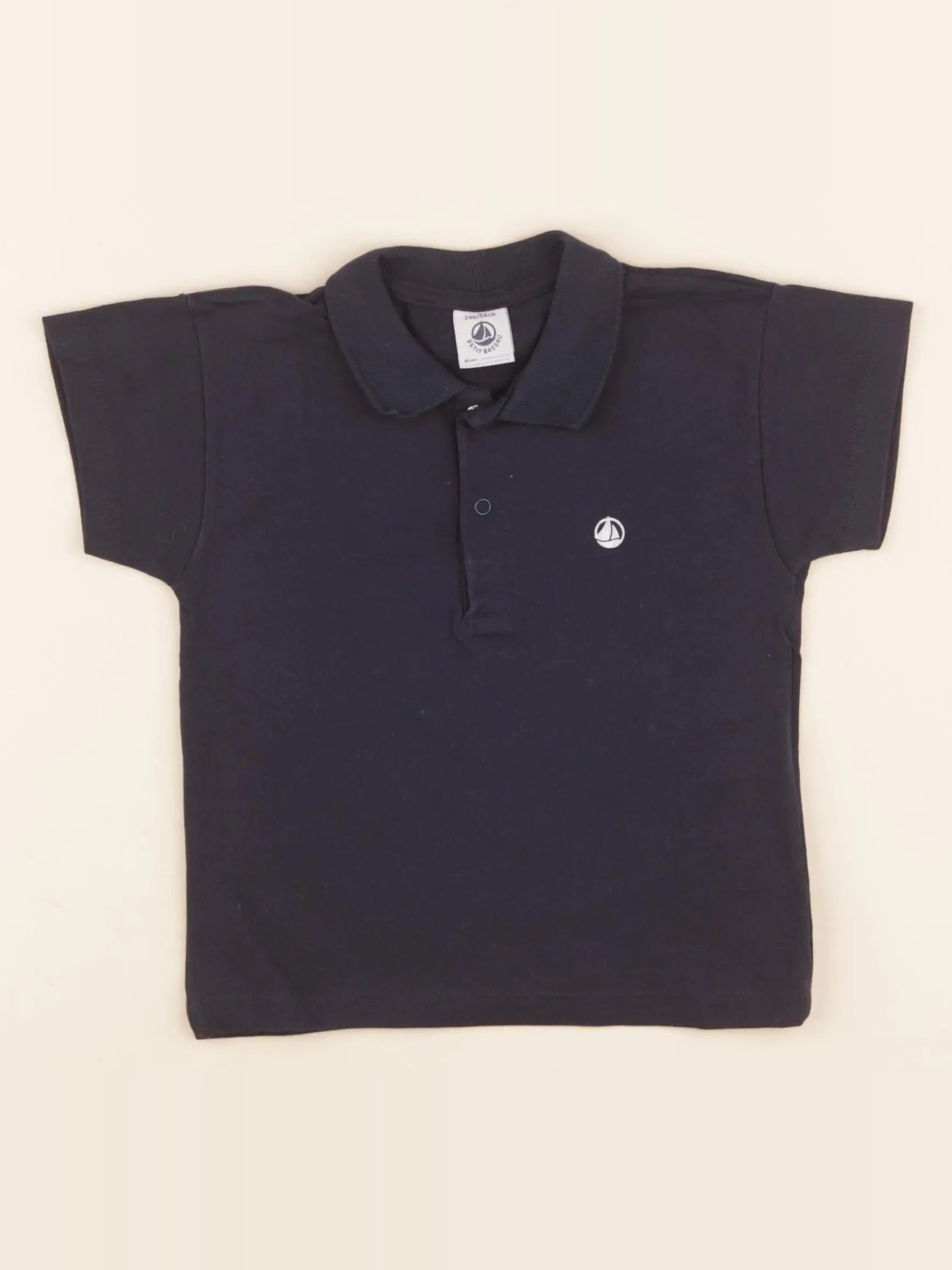 Petit Bateau - polo bleu - 24 mois
