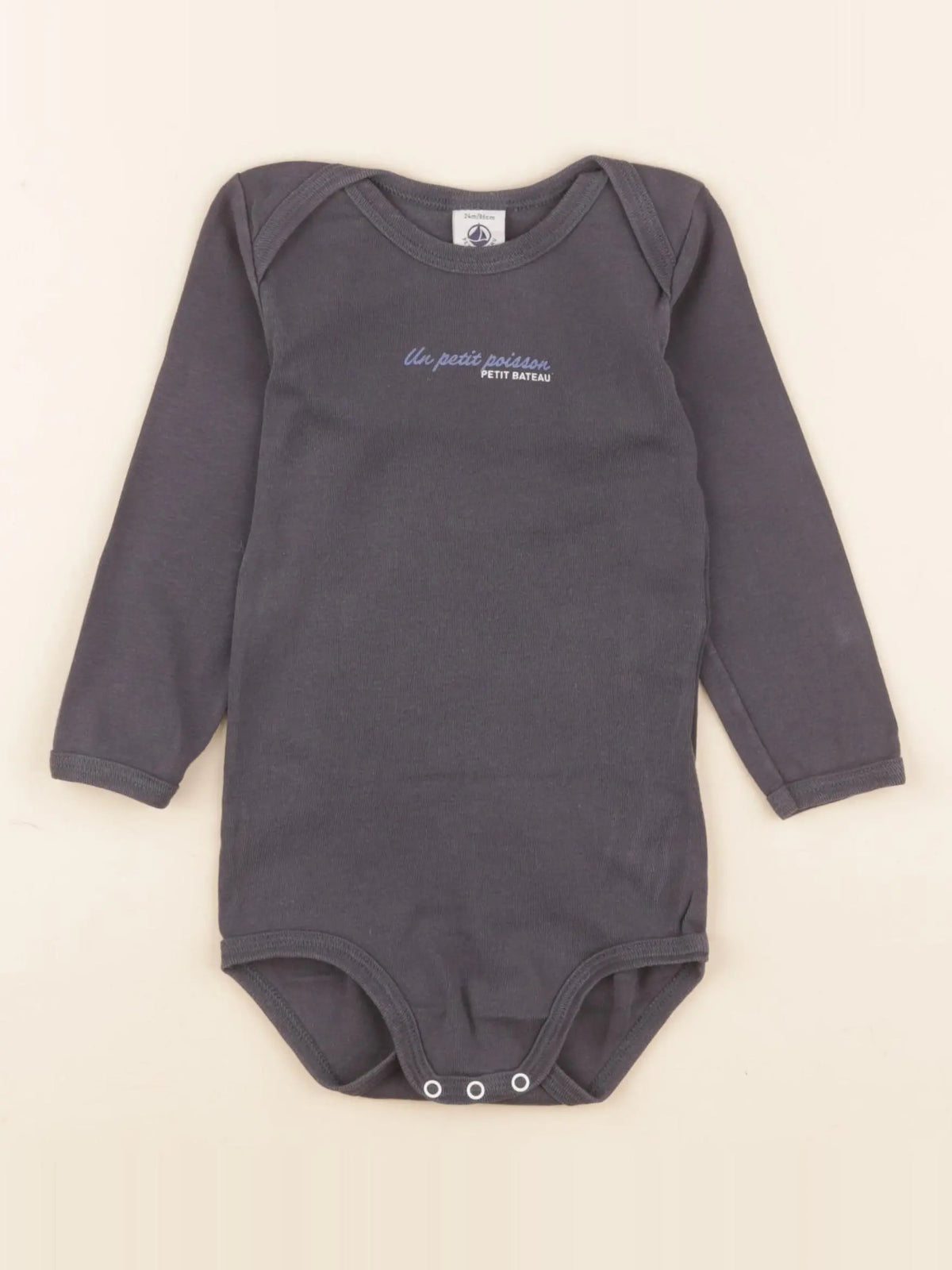 Petit Bateau - body gris - 24 mois