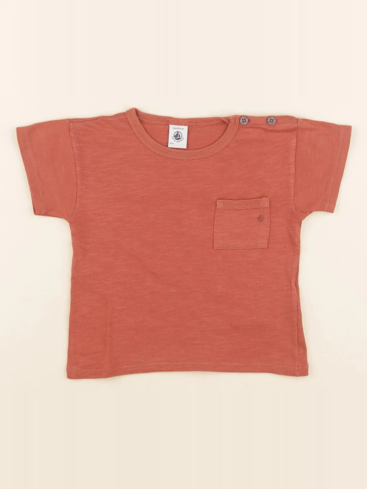 Petit Bateau - tee-shirt marron - 24 mois