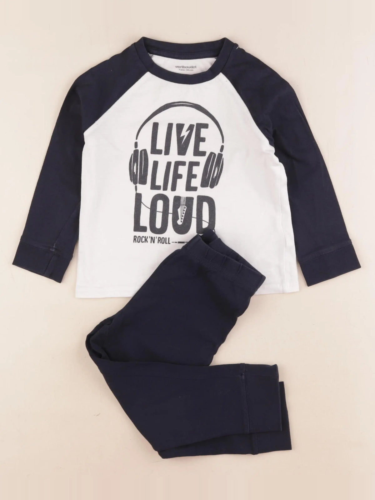 Vertbaudet - pyjama coton bleu - 3 ans