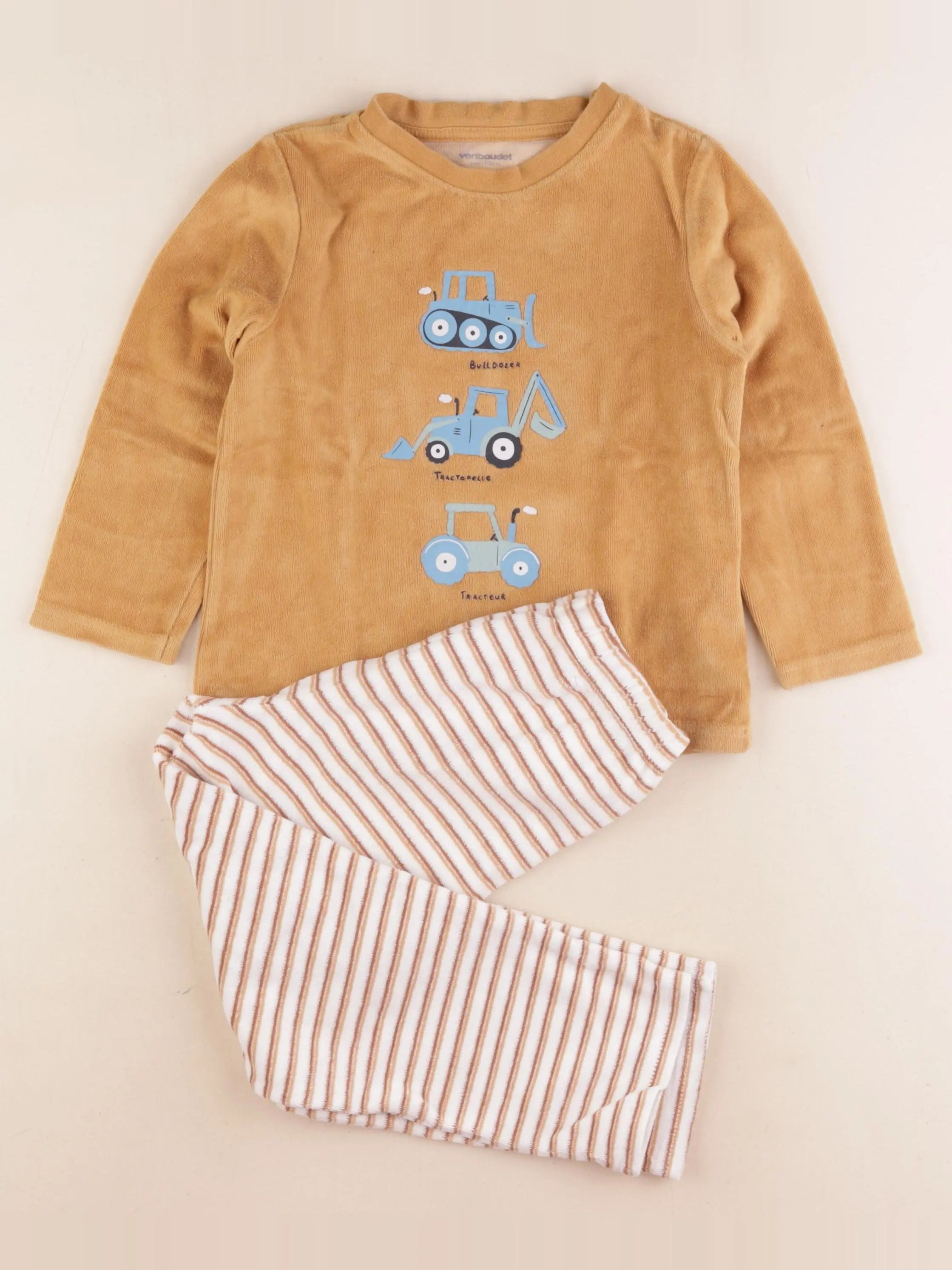 Vertbaudet - pyjama velours marron - 5 ans