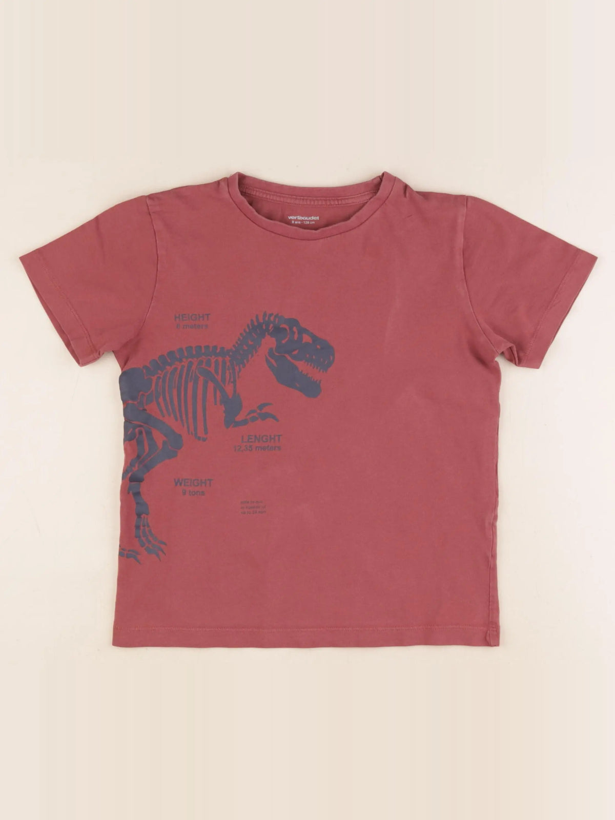 Vertbaudet - tee-shirt rouge - 8 ans