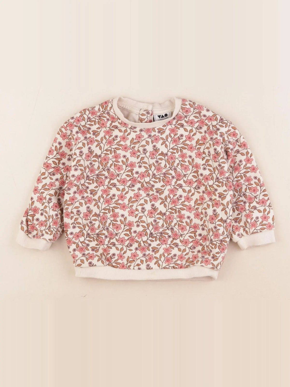 Tape à l'oeil - sweat beige, rose - 18 mois