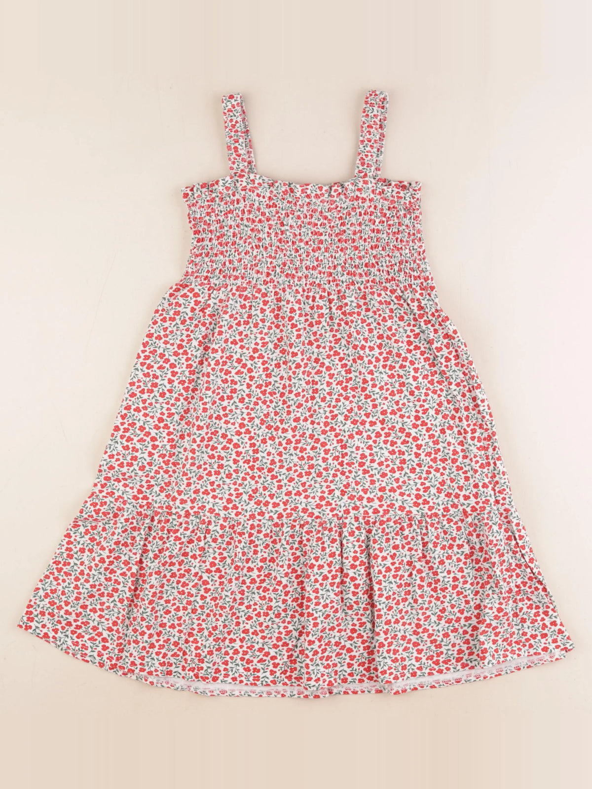 Vertbaudet - robe rouge, vert - 6 ans