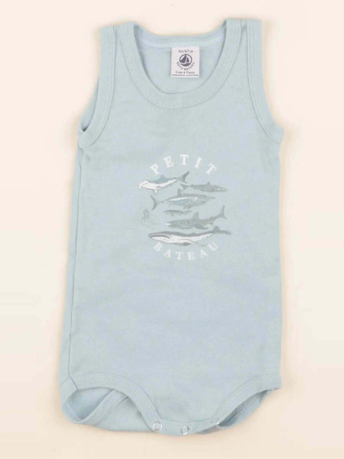 Petit Bateau - body vert - 6 mois