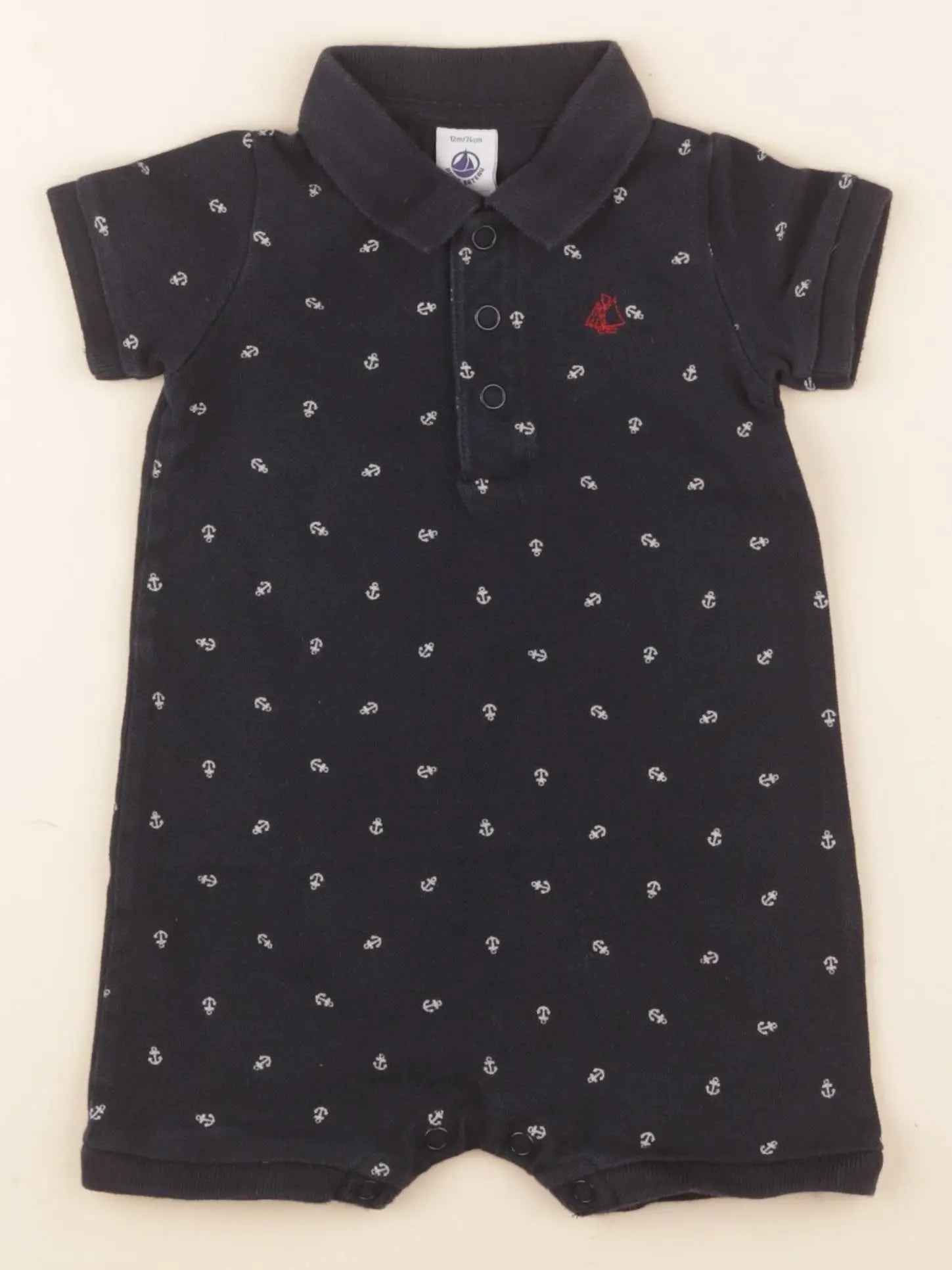 Petit Bateau - combinaison bleu - 12 mois