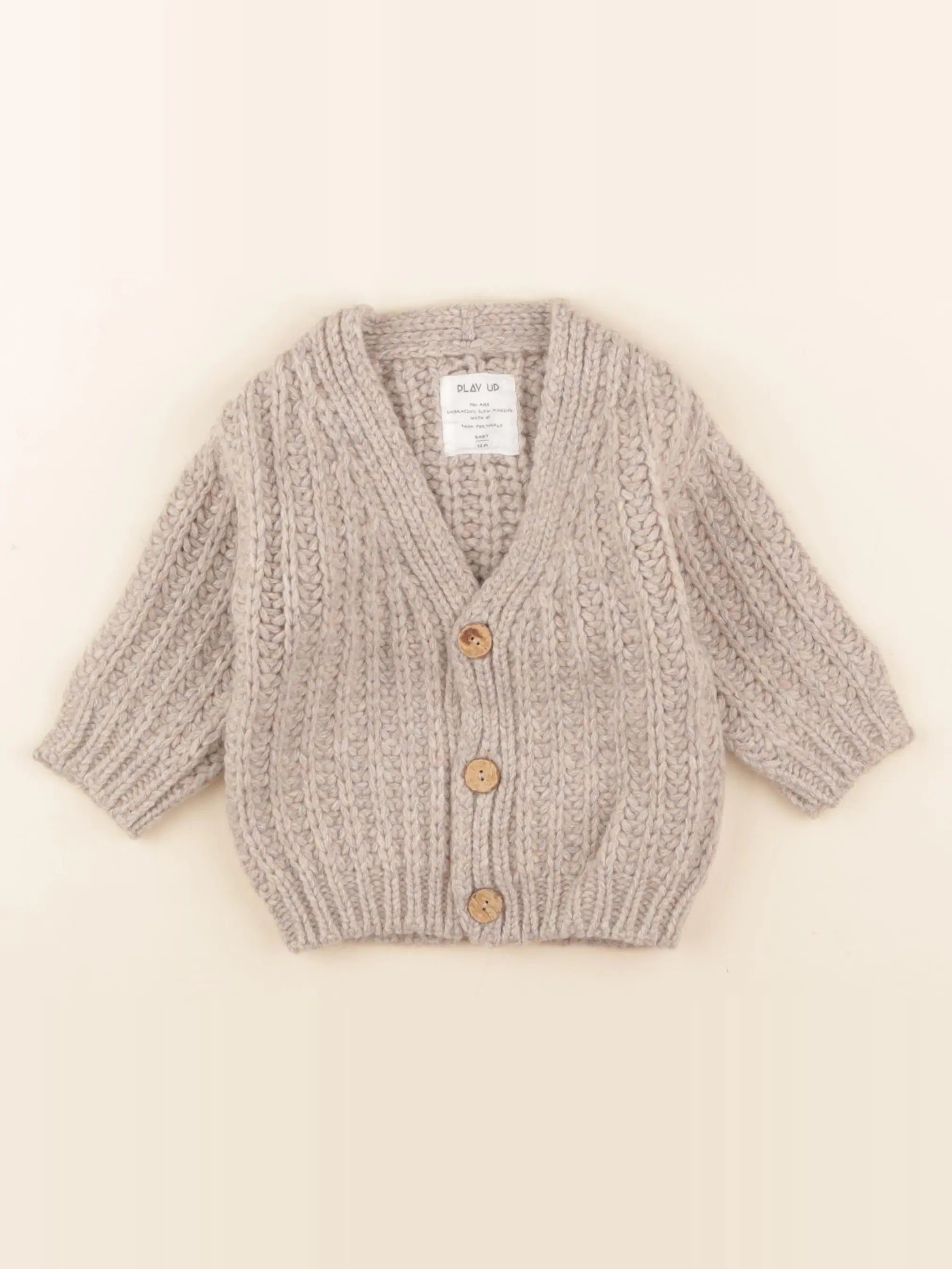 Play Up - gilet marron - 12 mois