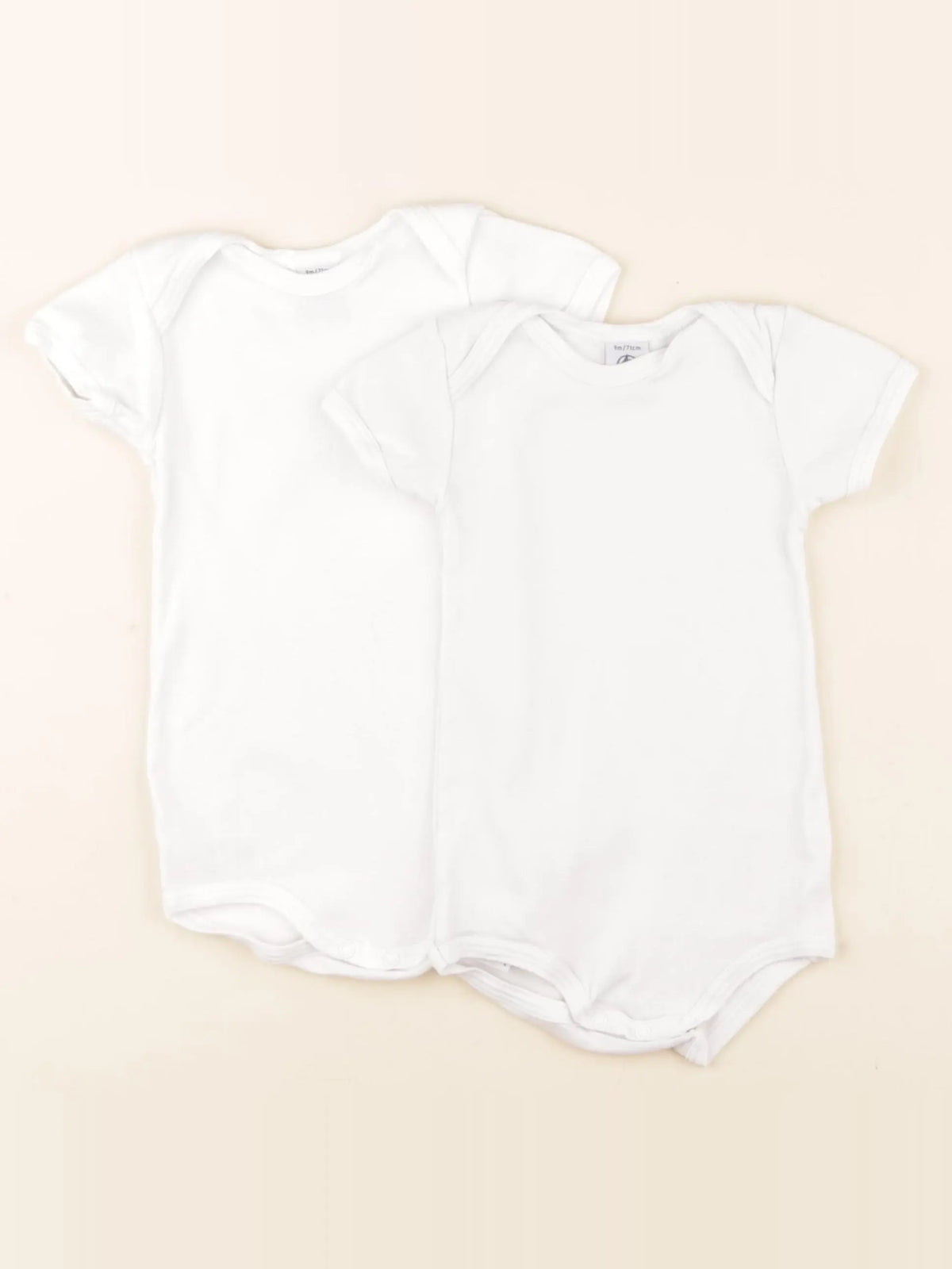 Petit Bateau - lot de 2 bodies en coton blanc - 9 mois
