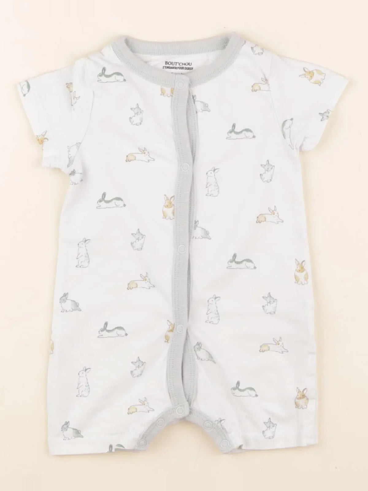 Boutchou - pyjama coton blanc - 6 mois
