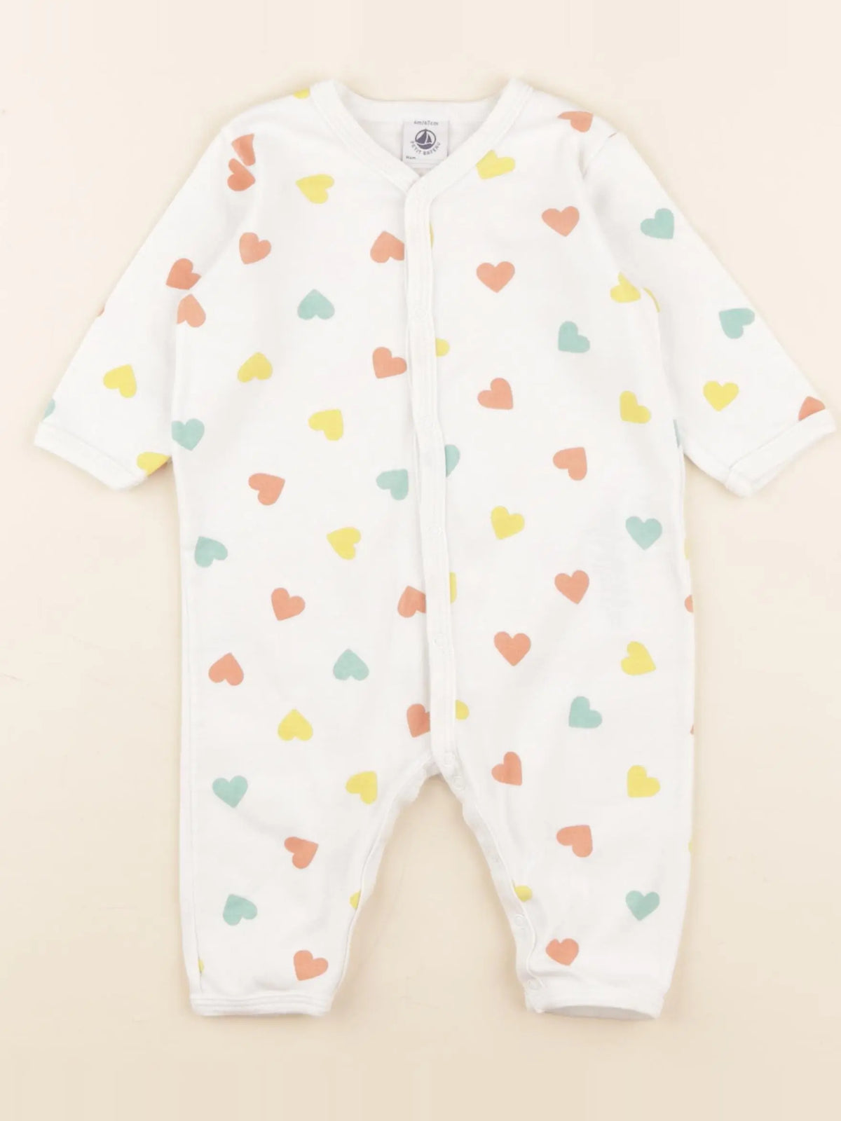 Petit Bateau - pyjama coton blanc - 6 mois