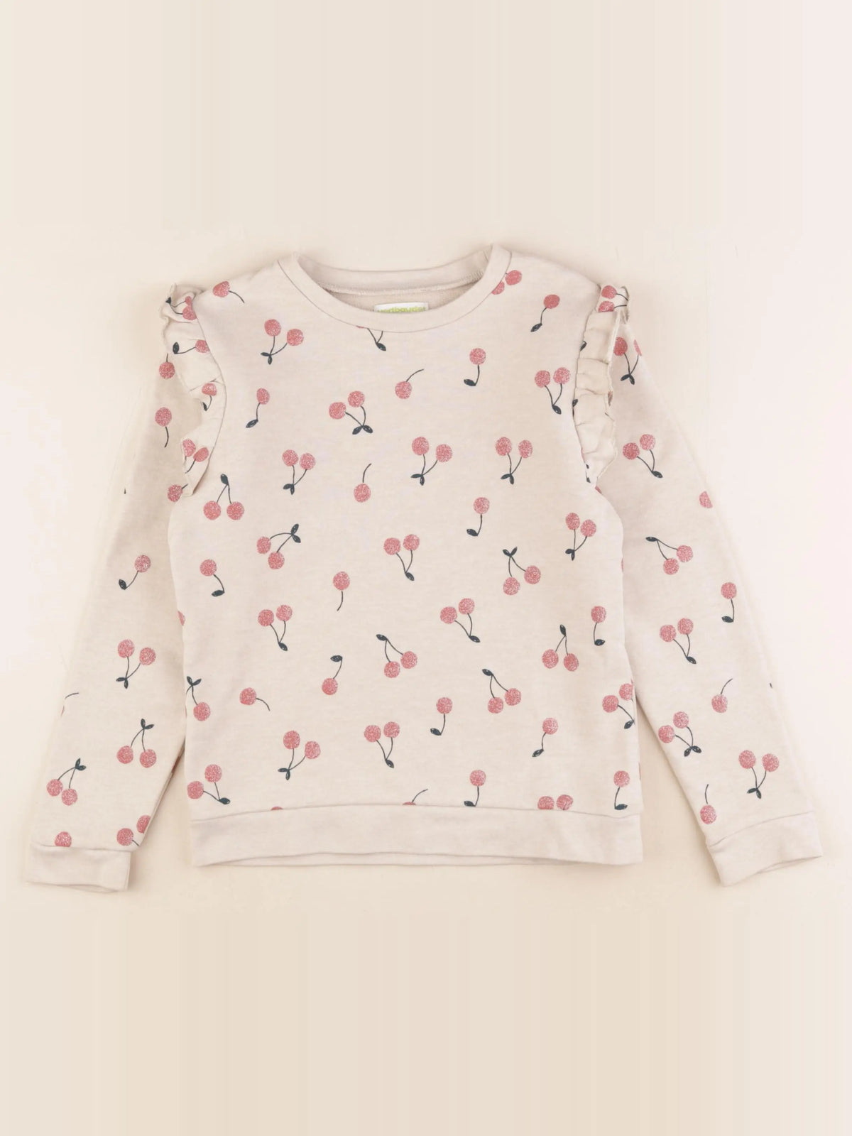 Vertbaudet - sweat beige - 8 ans