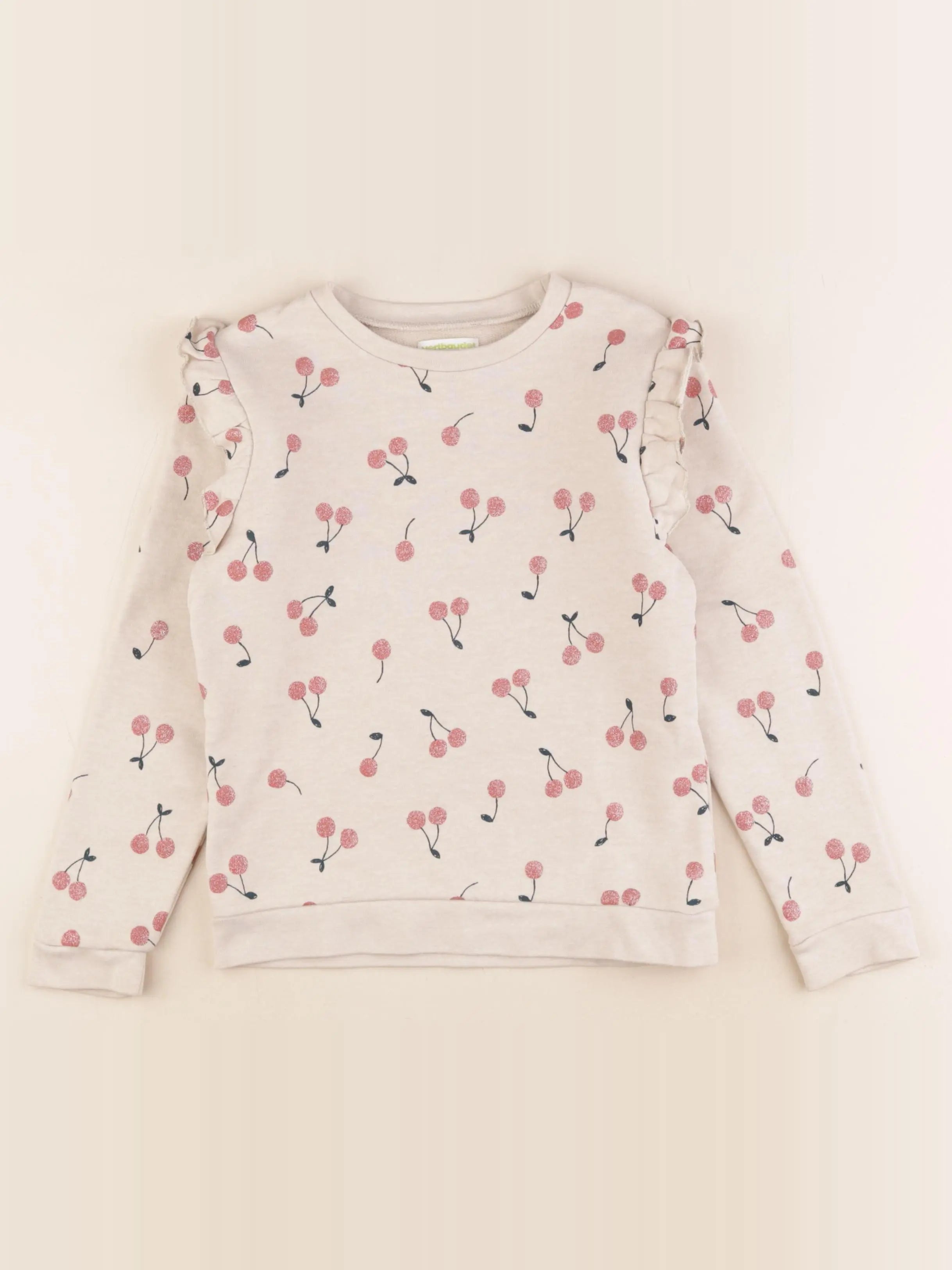 Vertbaudet - sweat beige - 8 ans