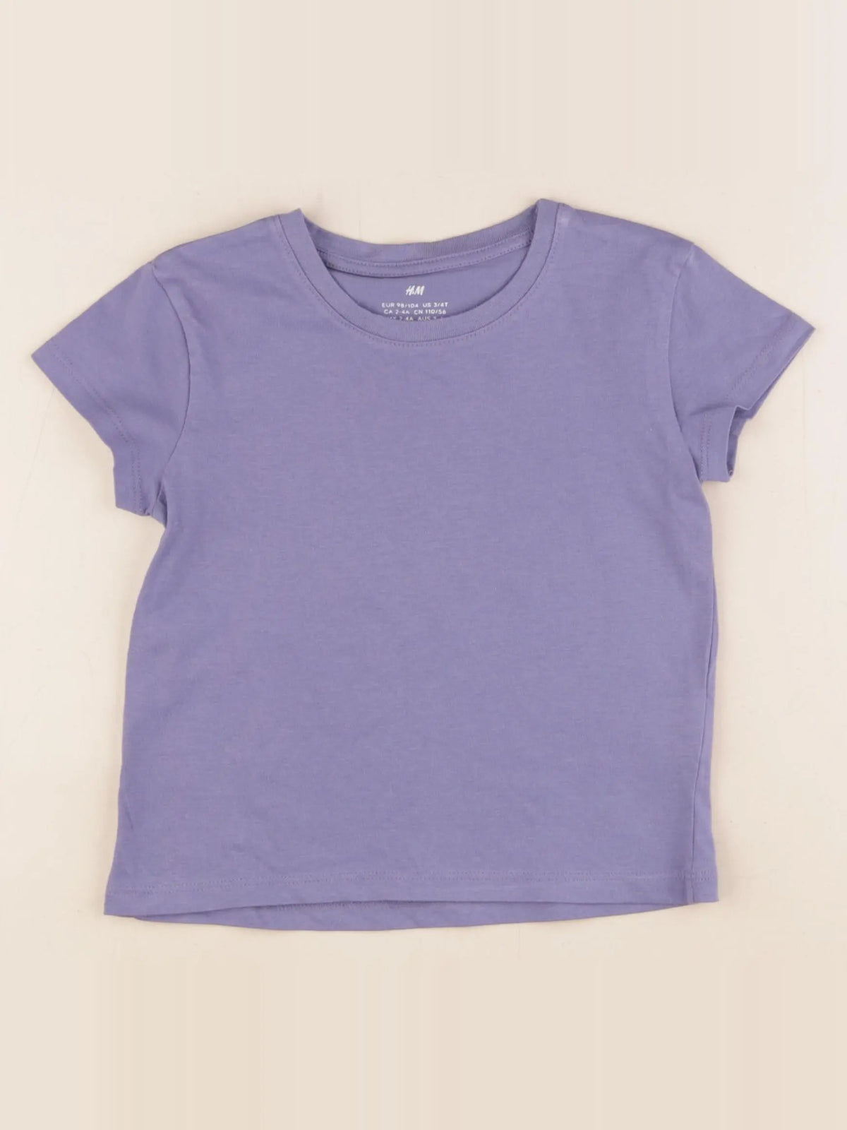 H&M - tee-shirt violet - 2/4 ans
