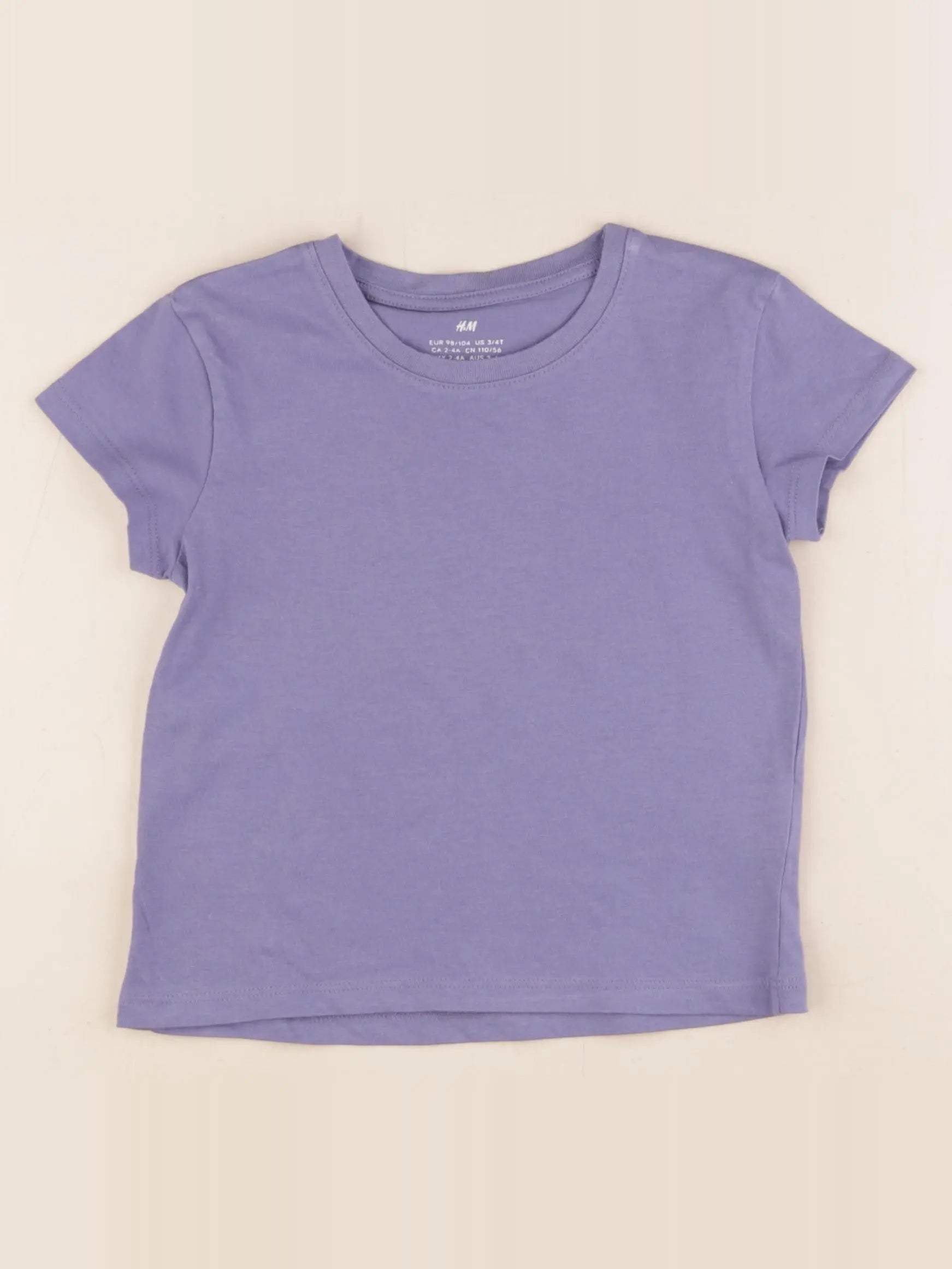 H&M - tee-shirt violet - 2/4 ans
