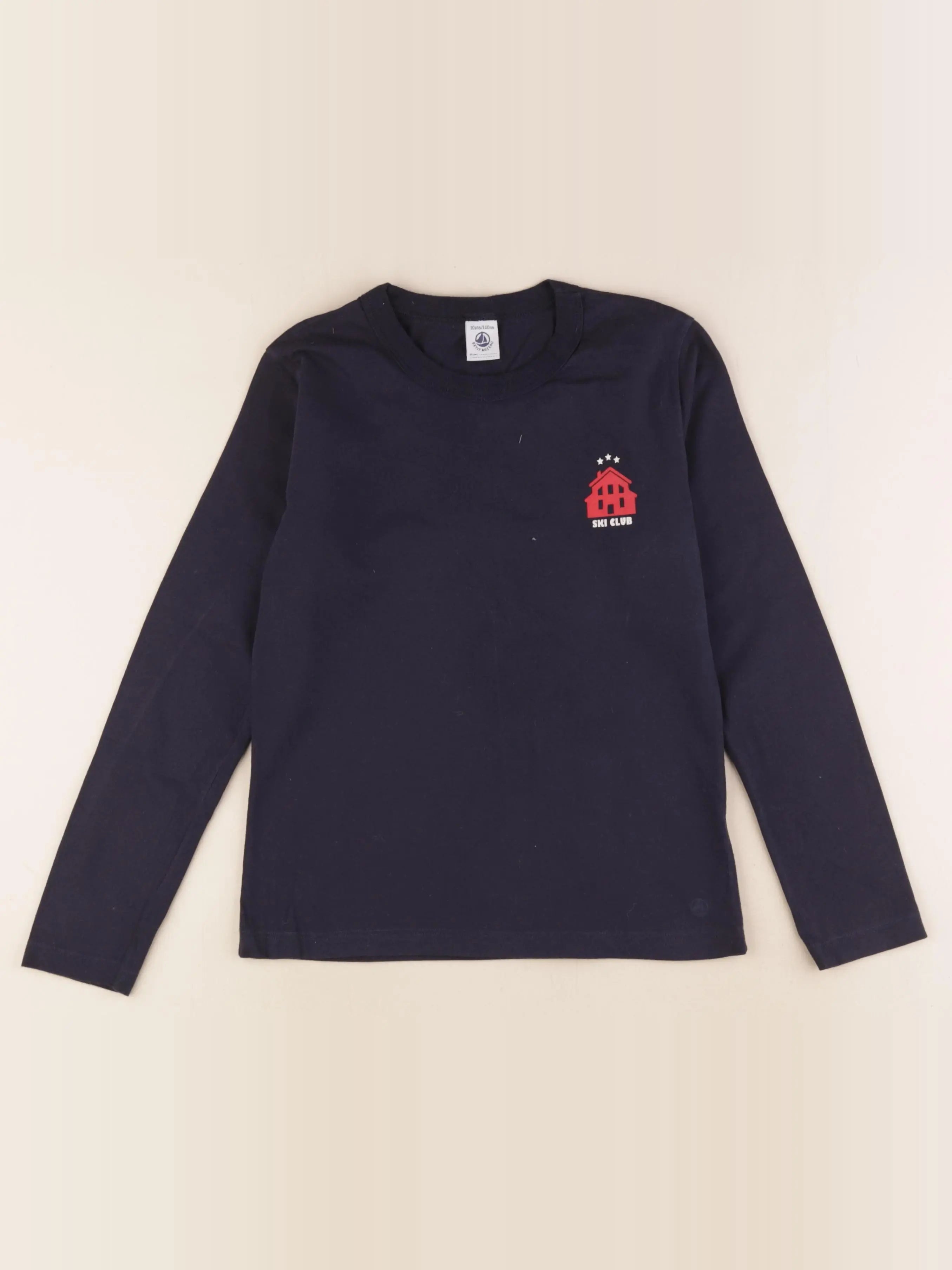 Petit Bateau - tee-shirt bleu - 10 ans