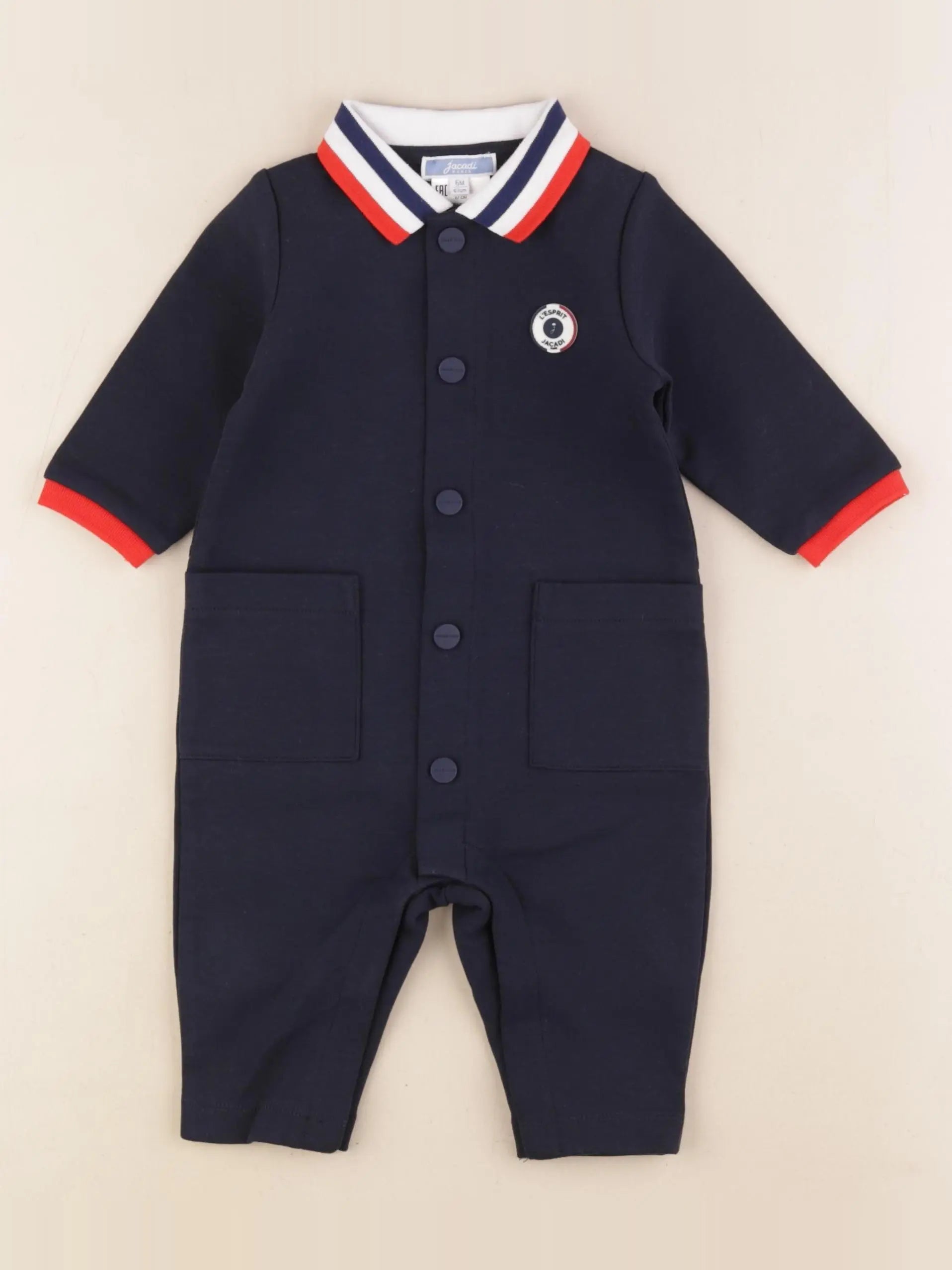 Jacadi - combinaison bleu - 6 mois