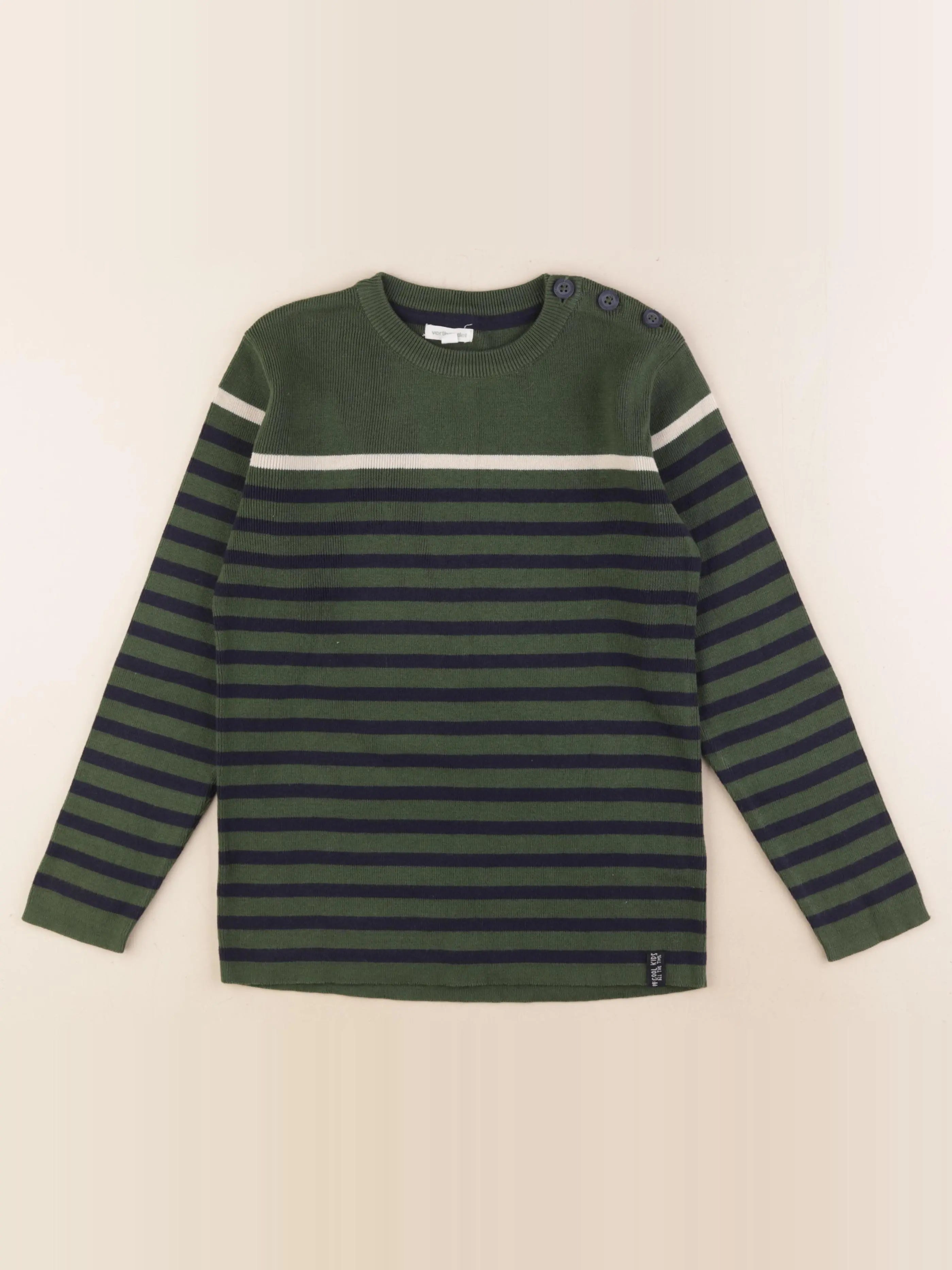 Vertbaudet - pull vert - 10 ans