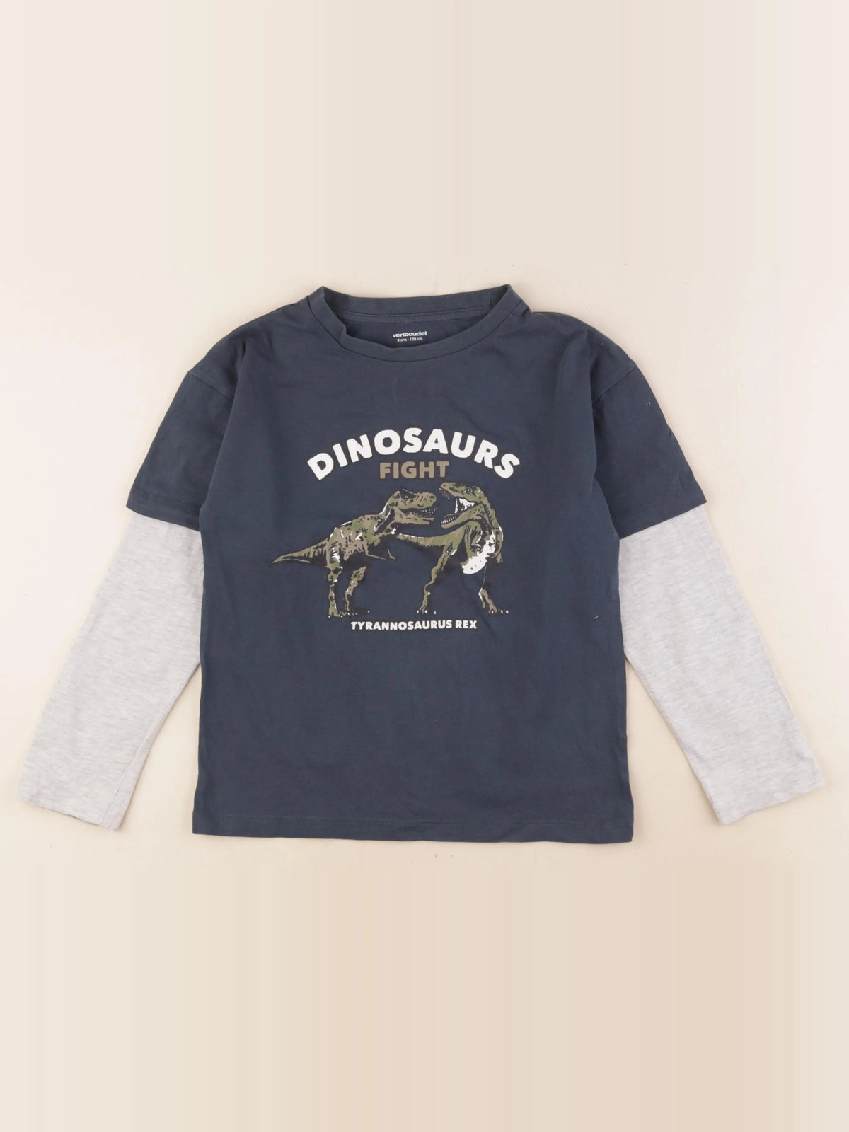 Vertbaudet - tee-shirt bleu, gris - 8 ans