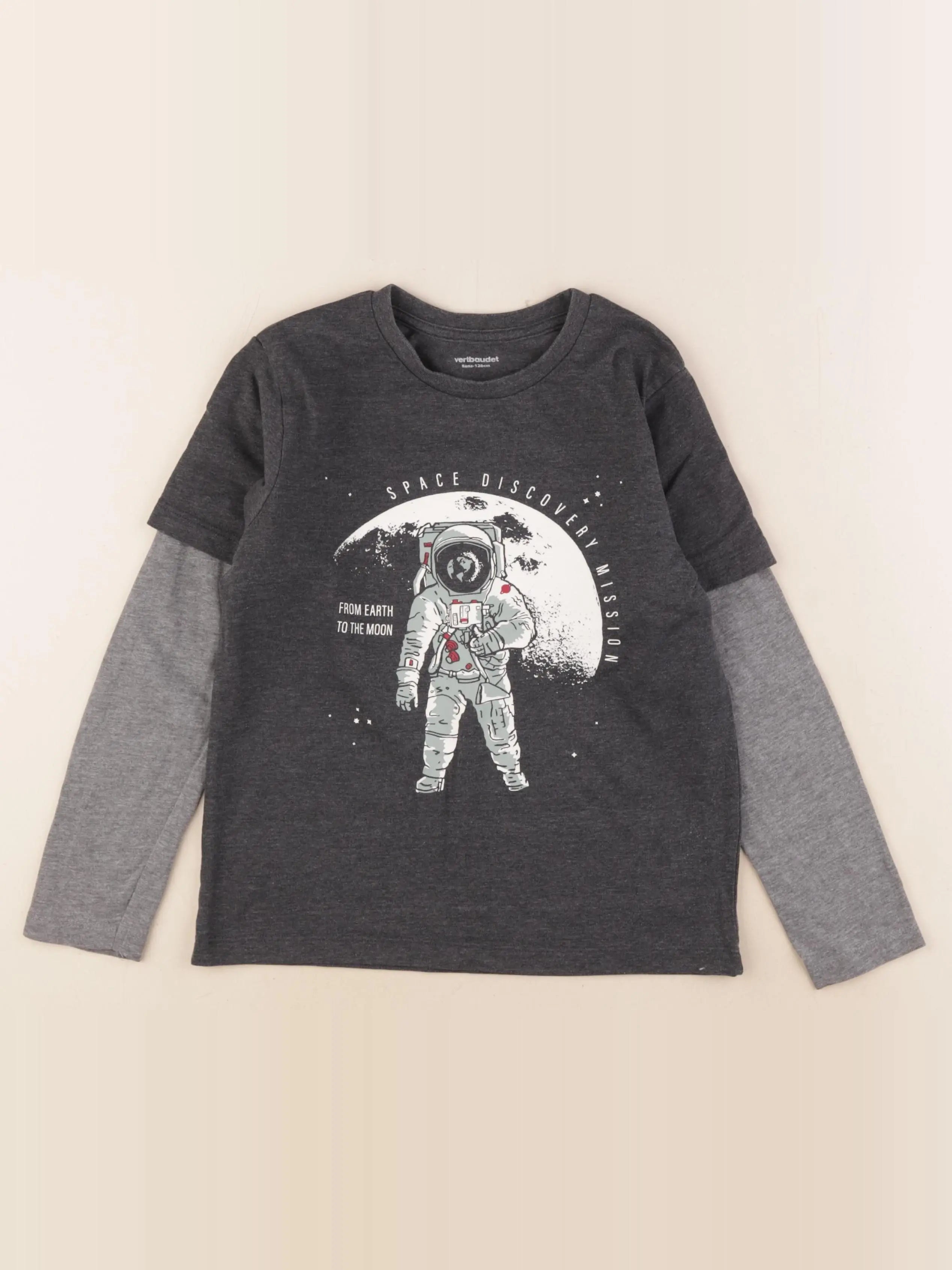 Vertbaudet - tee-shirt gris - 8 ans