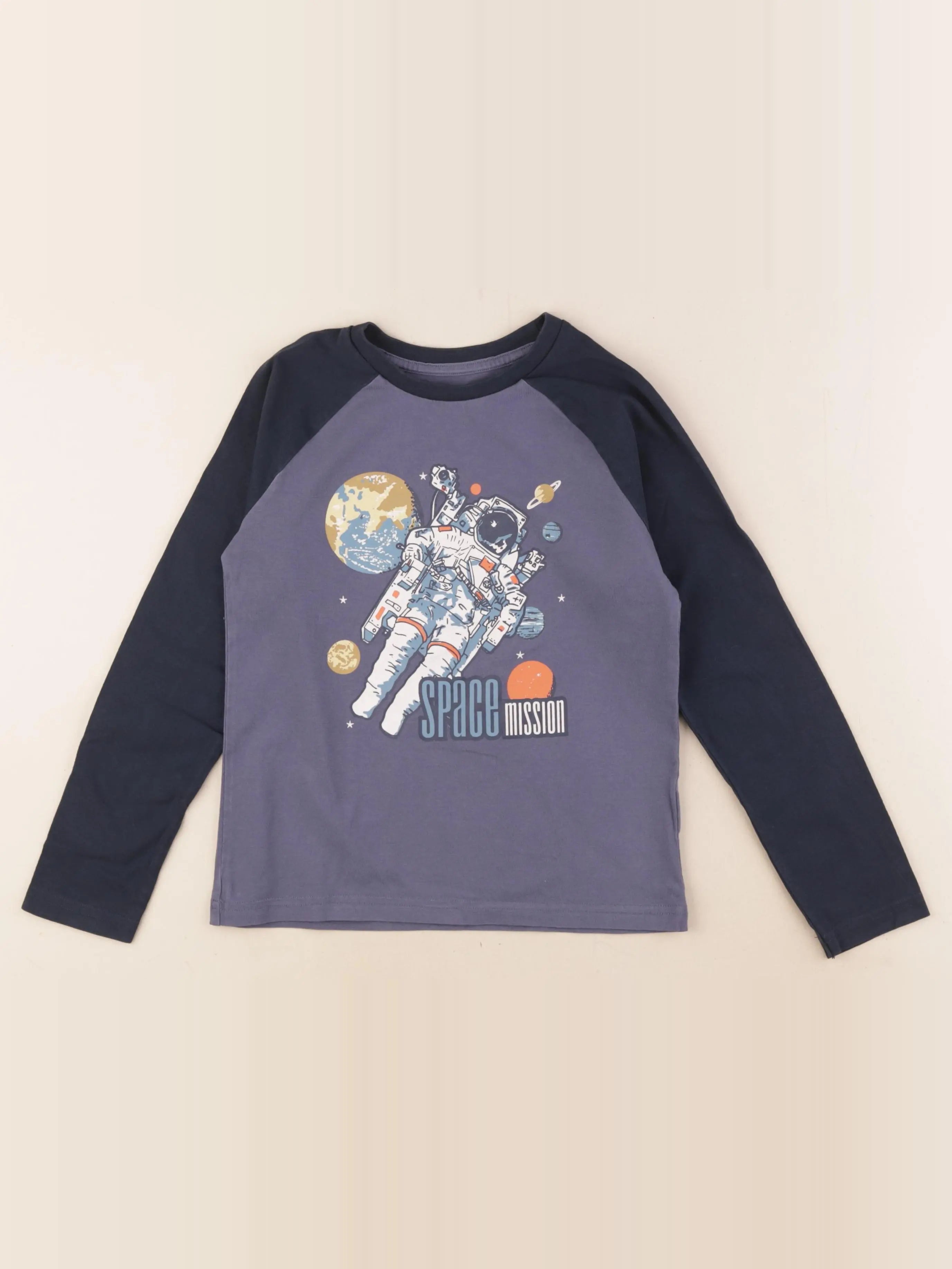 Vertbaudet - tee-shirt bleu - 8 ans