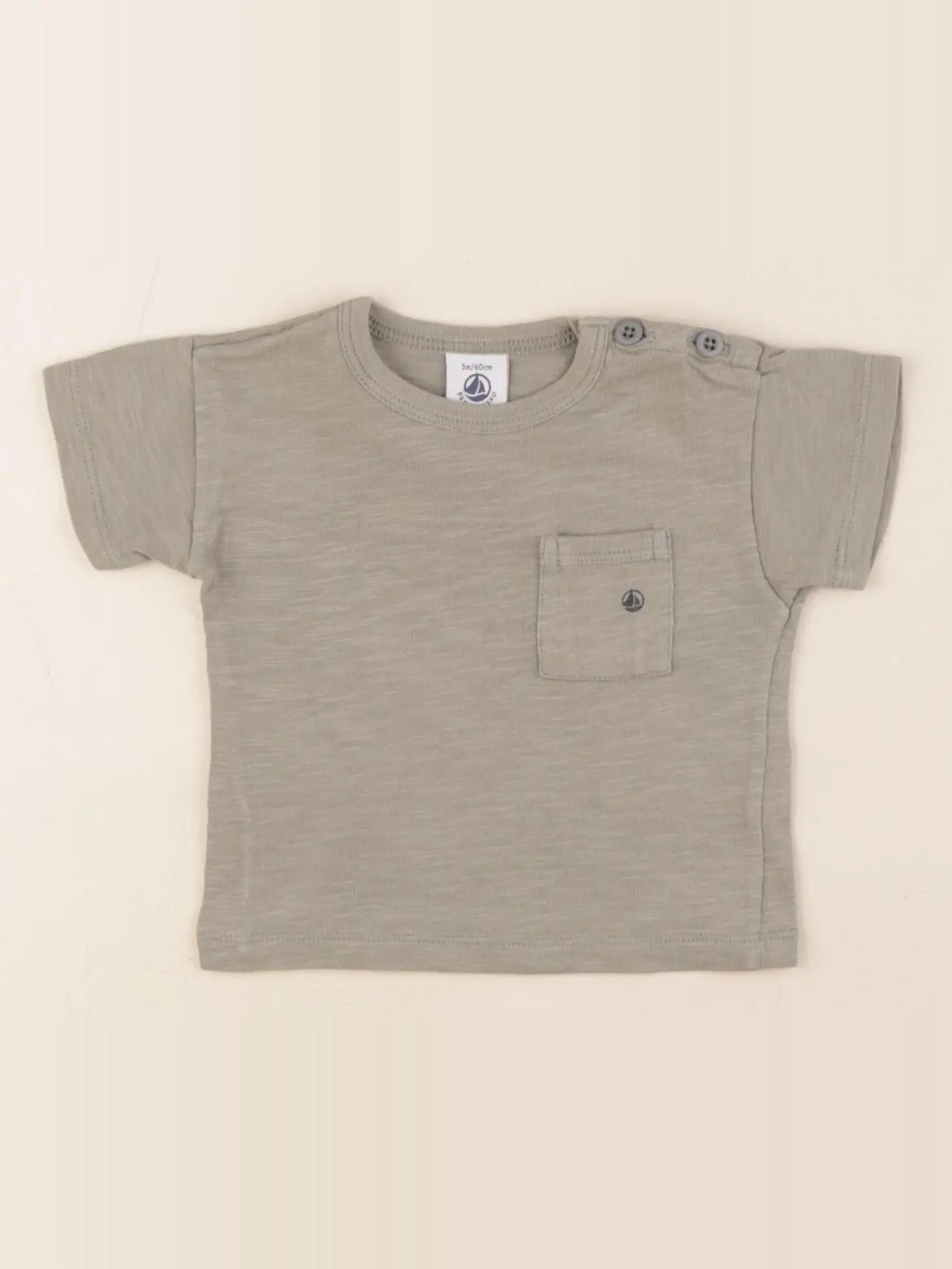 Petit Bateau - tee-shirt vert - 3 mois