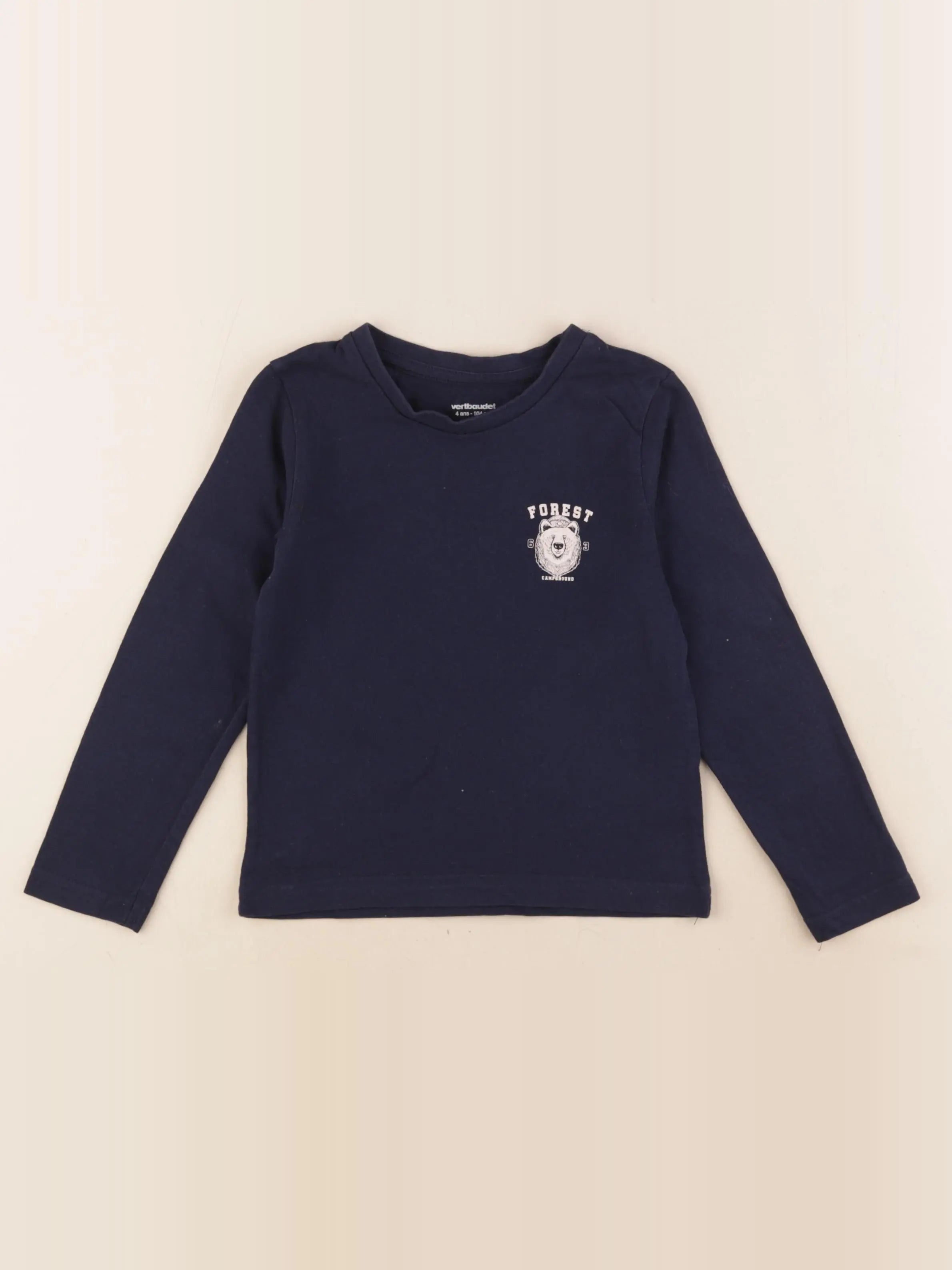 Vertbaudet - tee-shirt bleu - 4 ans