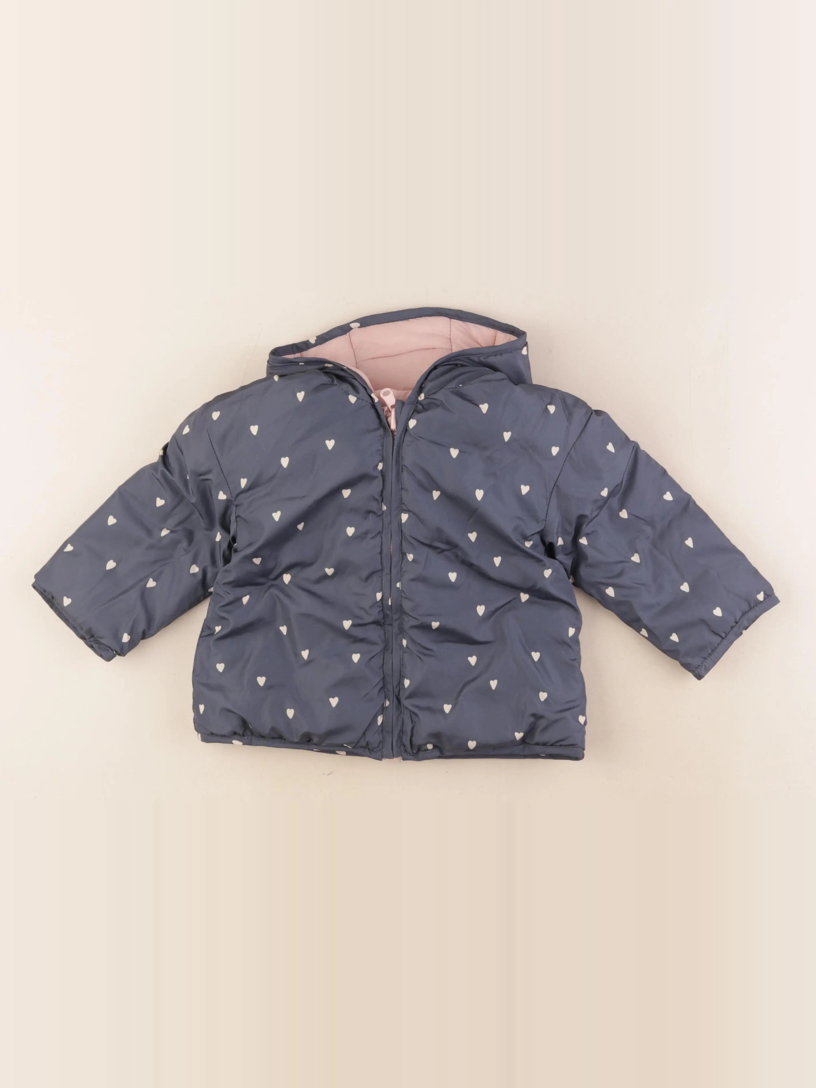 Vertbaudet - doudoune réversible rose, bleu - 2 ans