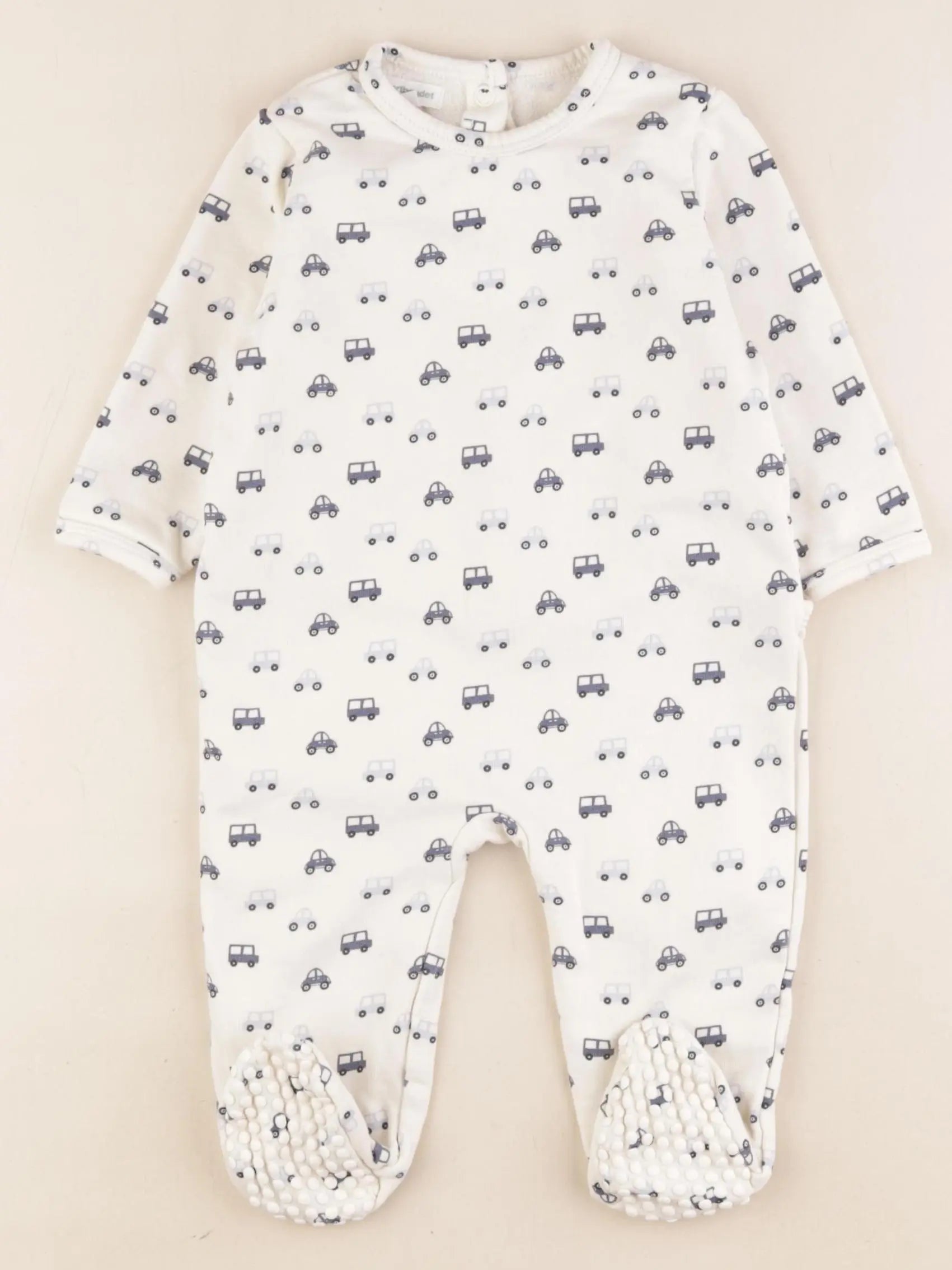 Vertbaudet - pyjama coton beige, bleu - 12 mois