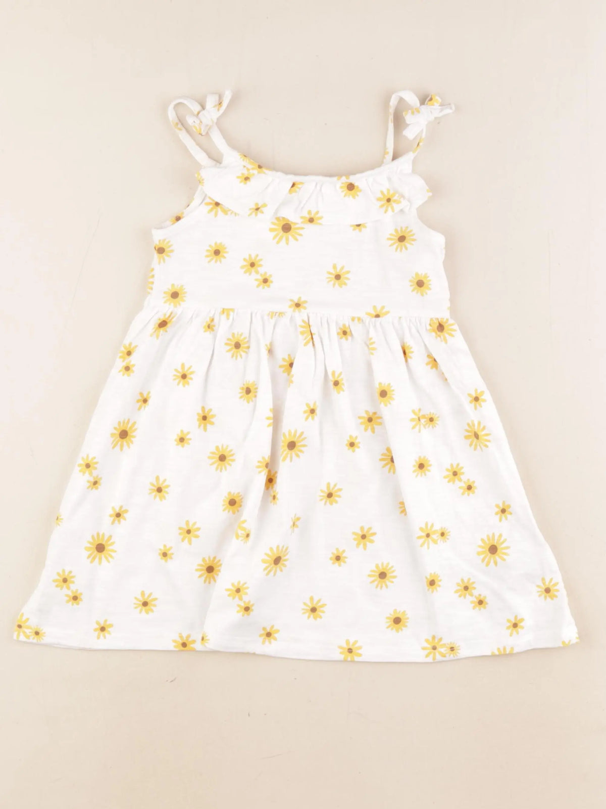 Vertbaudet - robe jaune, blanc - 3 ans