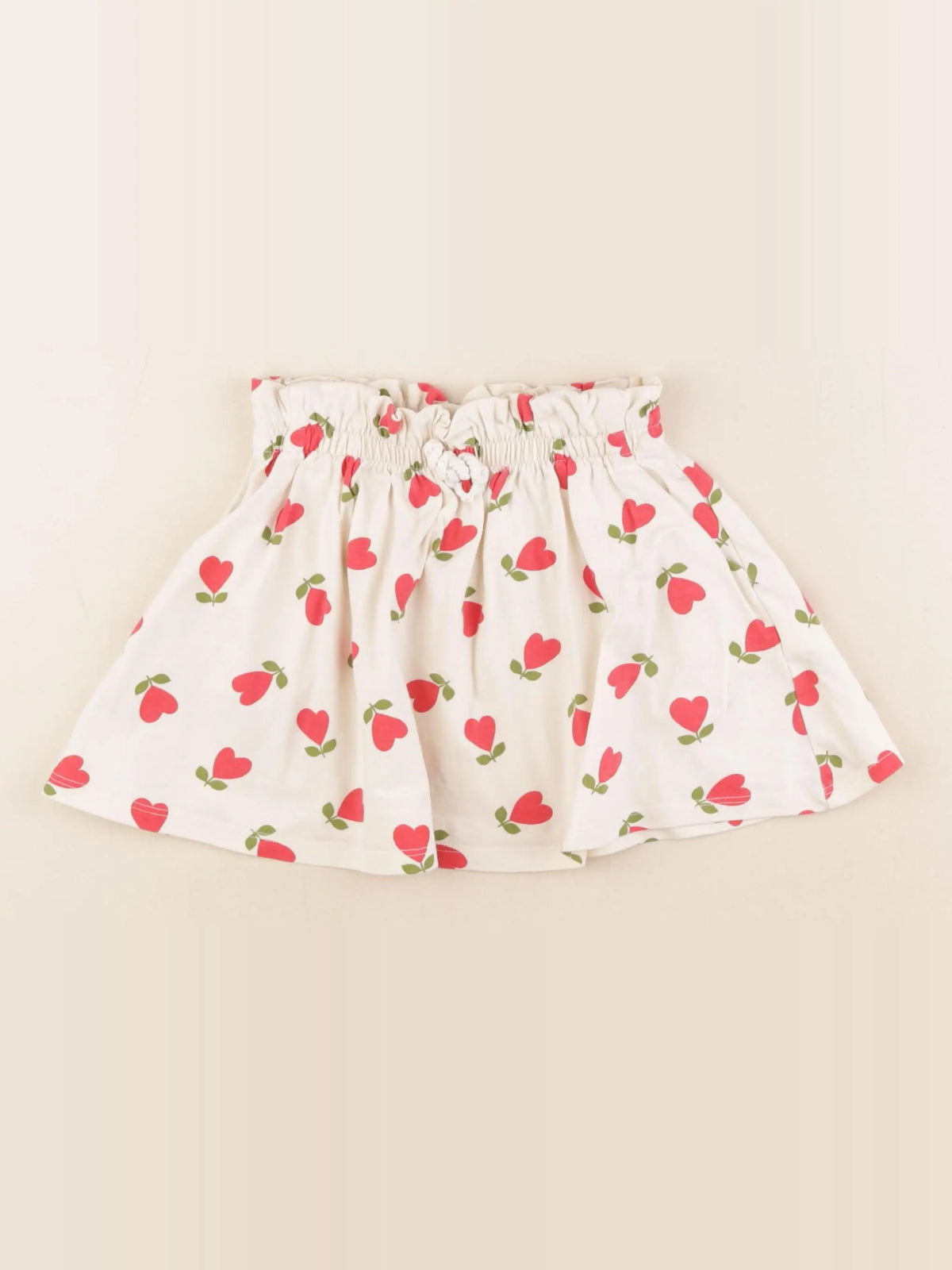 Vertbaudet - jupe beige, rouge - 3 ans