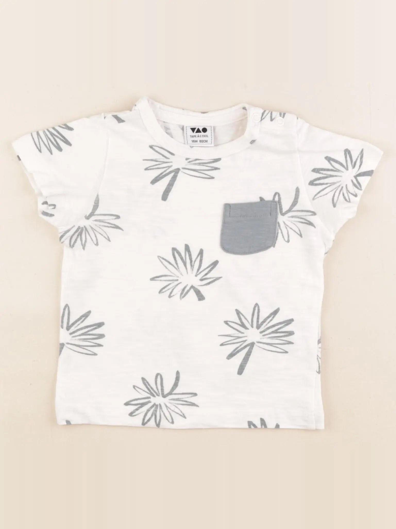Tape à l'oeil - tee-shirt blanc, bleu - 18 mois
